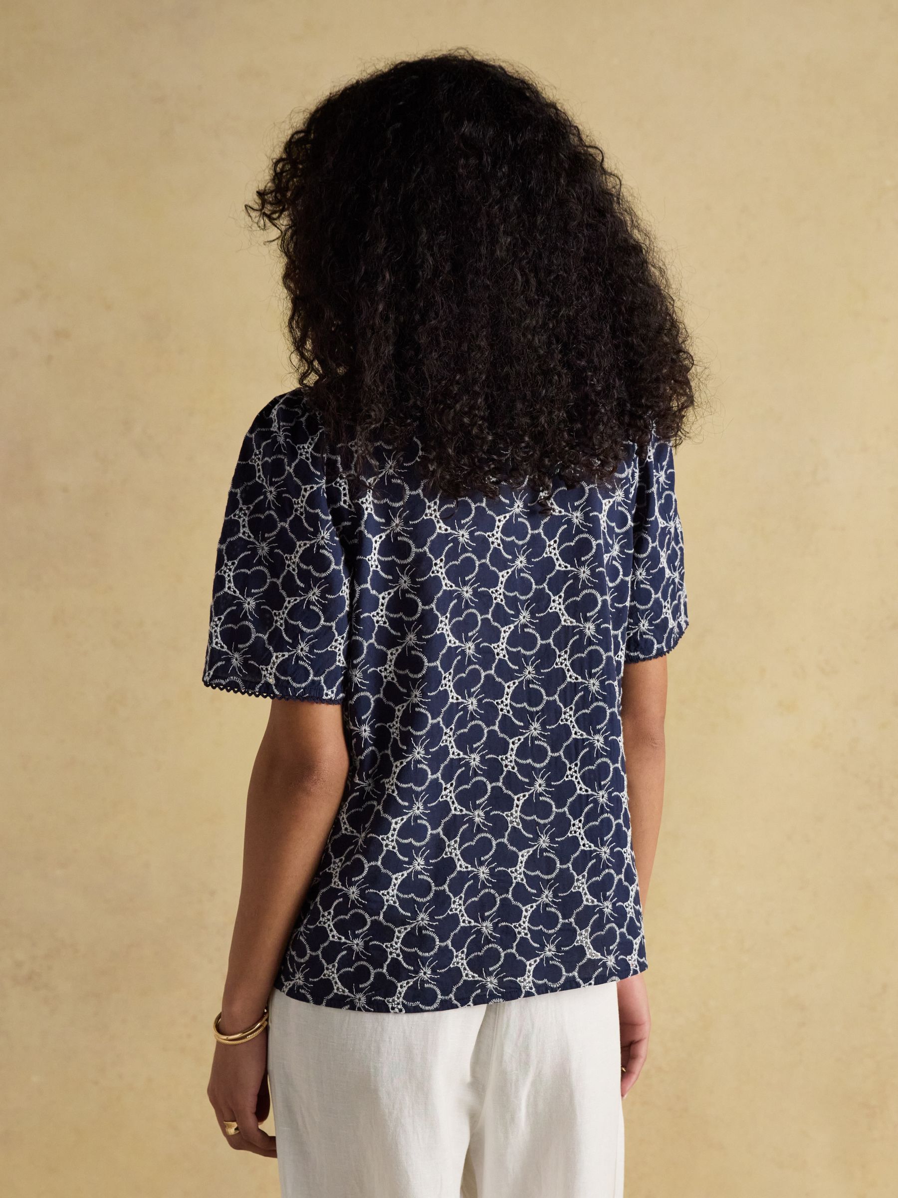 Remi Navy Broderie Blouse - Image 2 of 8