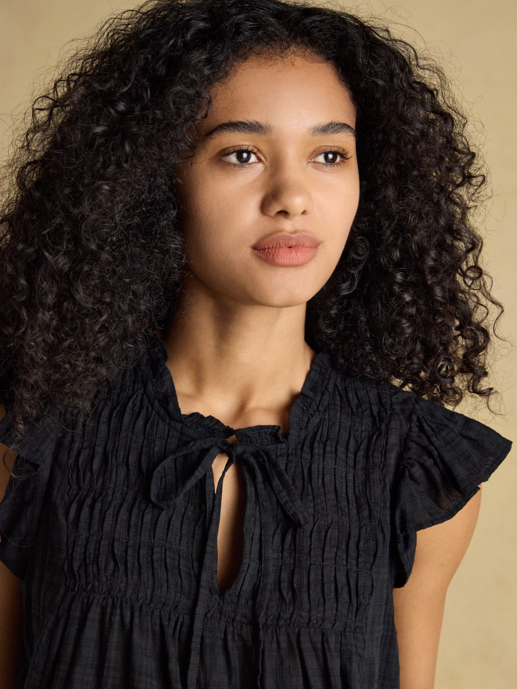 Nolan Black Sleeveless Smocked Blouse - Image 3 of 7