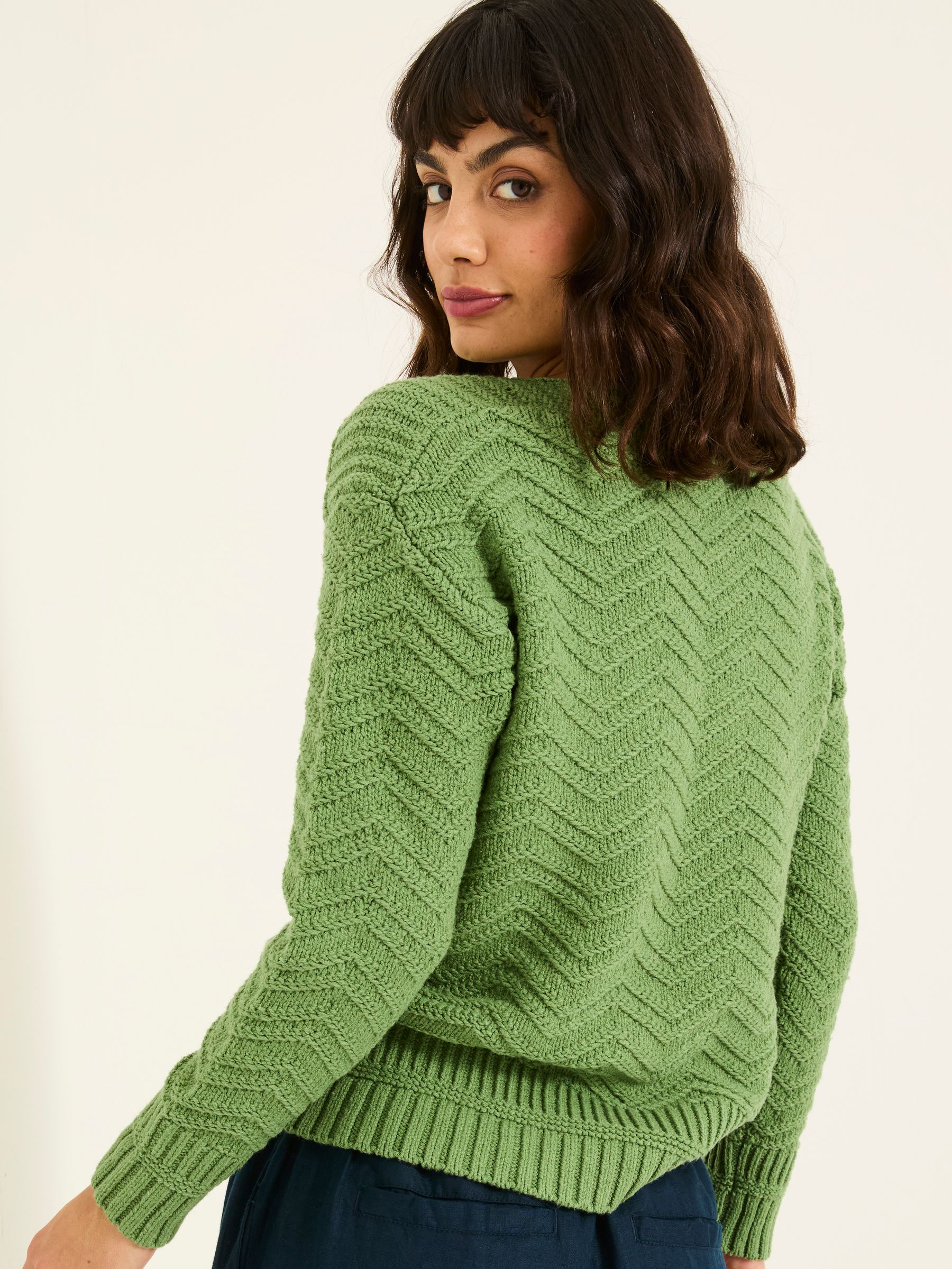 Mid Green Jessie Textured Knitted Jumper - Image 2 of 6