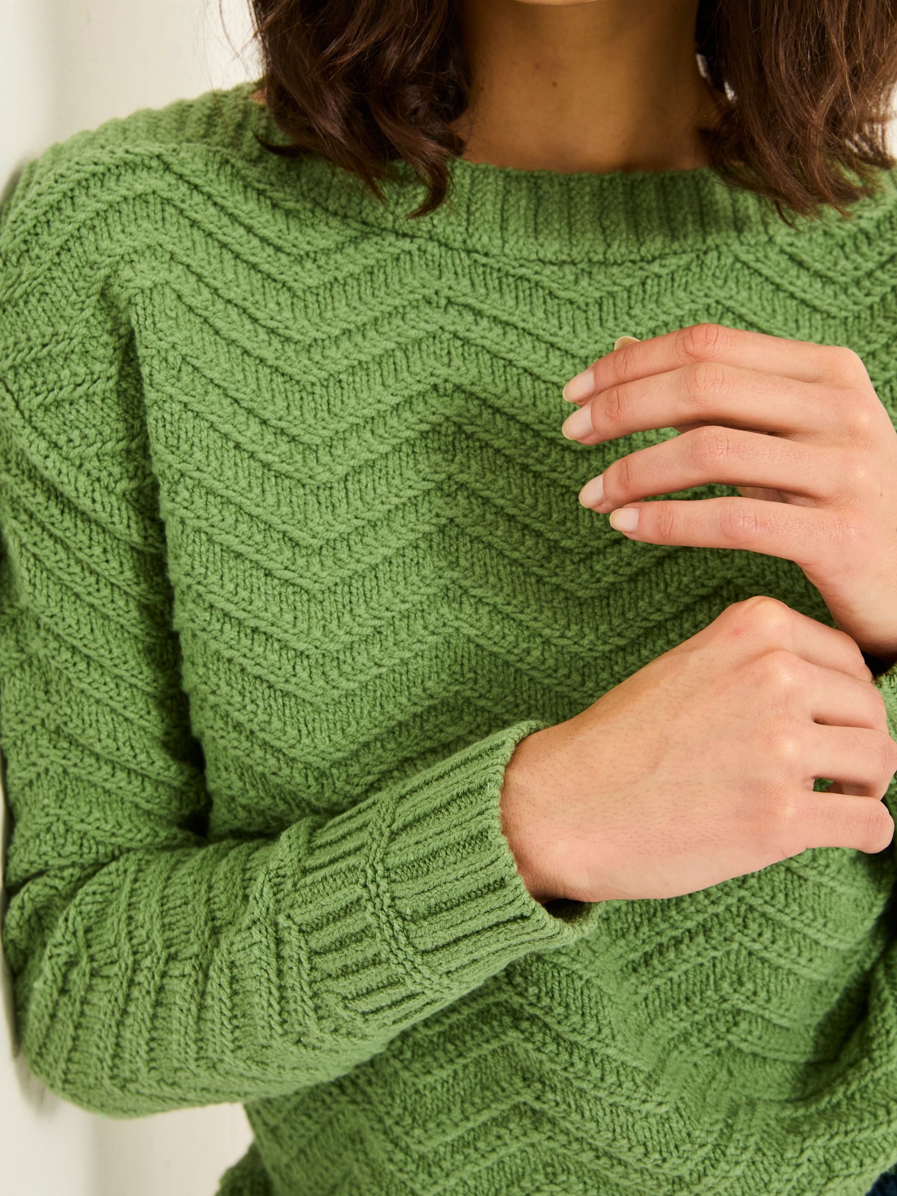 Mid Green Jessie Textured Knitted Jumper - Image 4 of 6