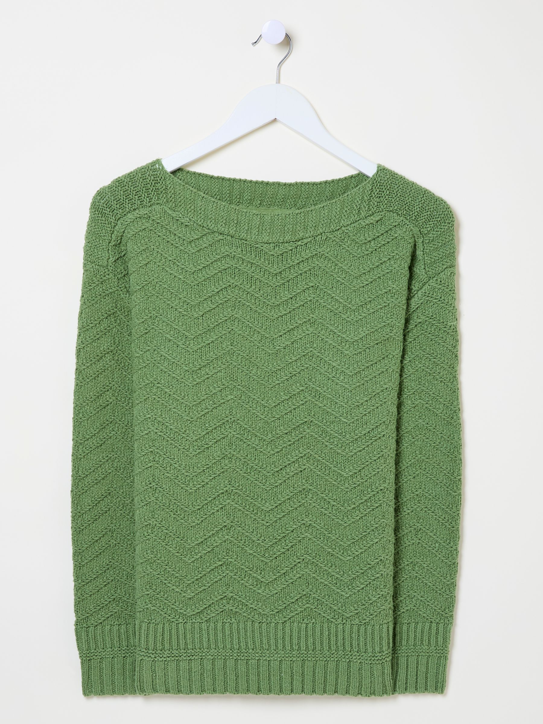 Mid Green Jessie Textured Knitted Jumper - Image 6 of 6