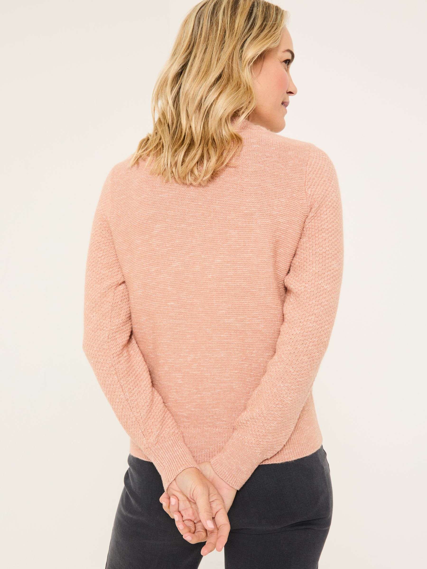 Harlee Blush Pink Ruffle Knitted Jumper - Image 2 of 6