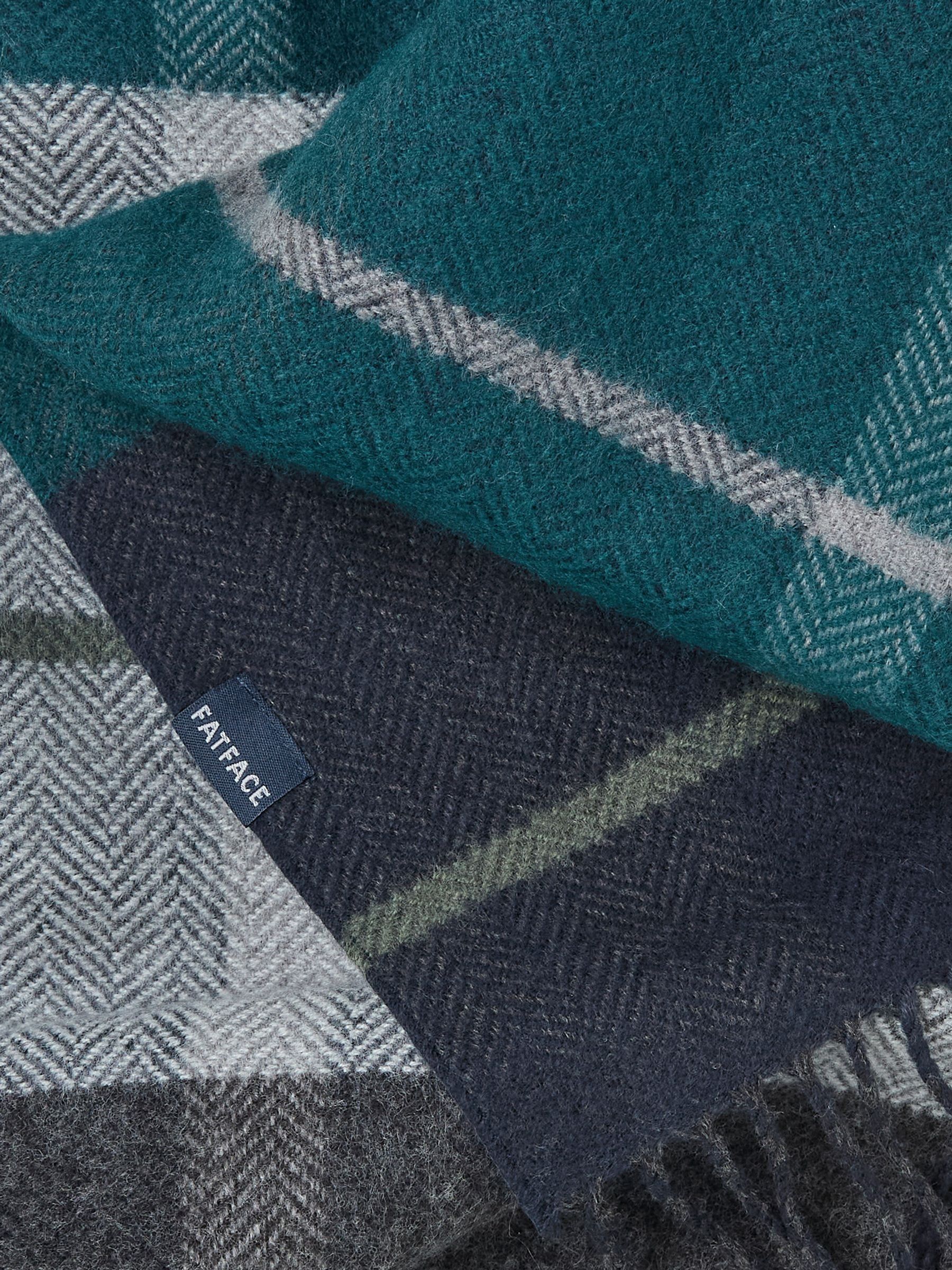 Teal Blue Oscar Check Scarf - Image 2 of 2