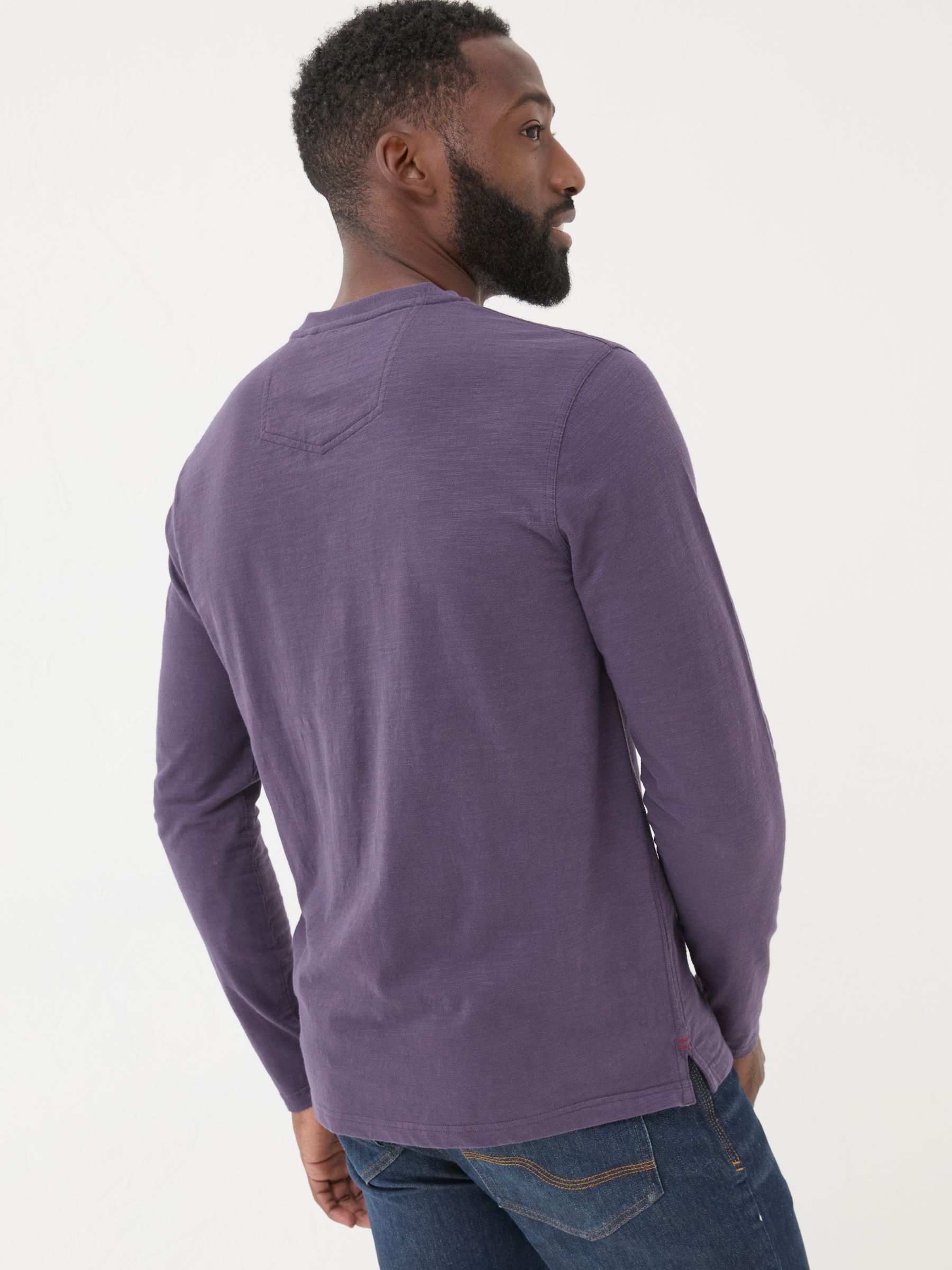 Woodside Purple Long Sleeve Henley T Shirt - Image 2 of 5