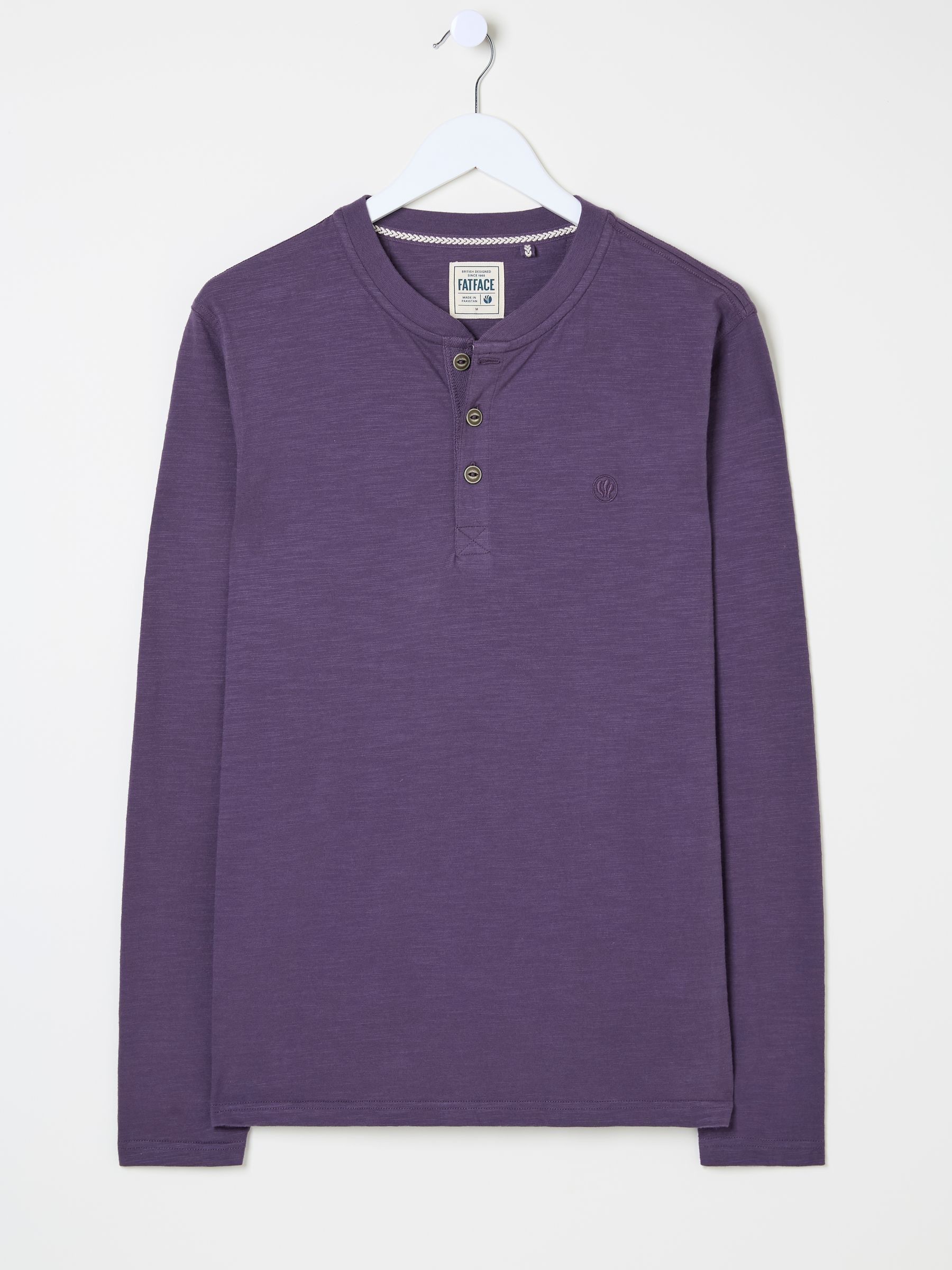 Woodside Purple Long Sleeve Henley T Shirt - Image 5 of 5