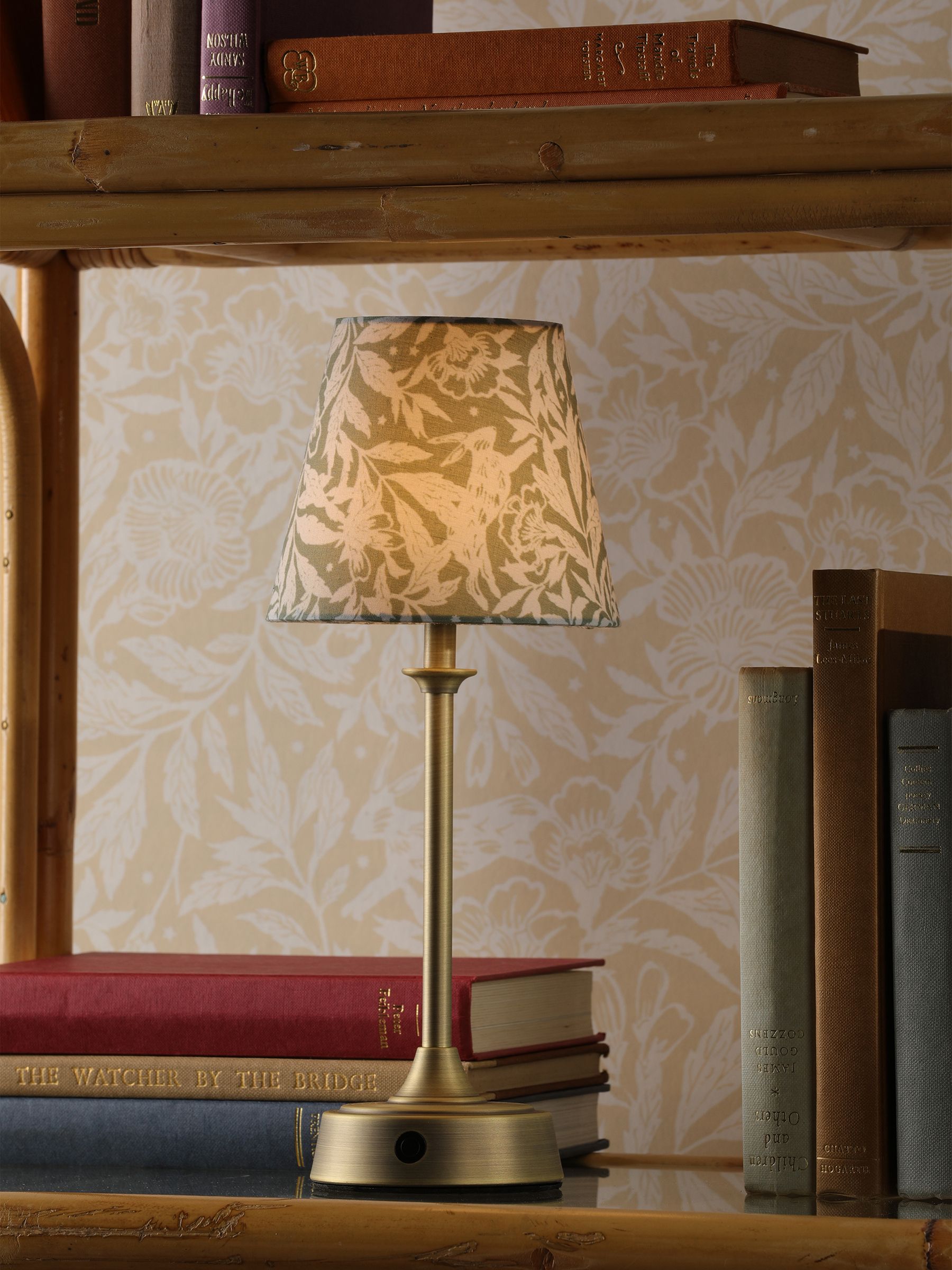 Apsley Green Print Rechargable LED Lamp - Image 1 of 7