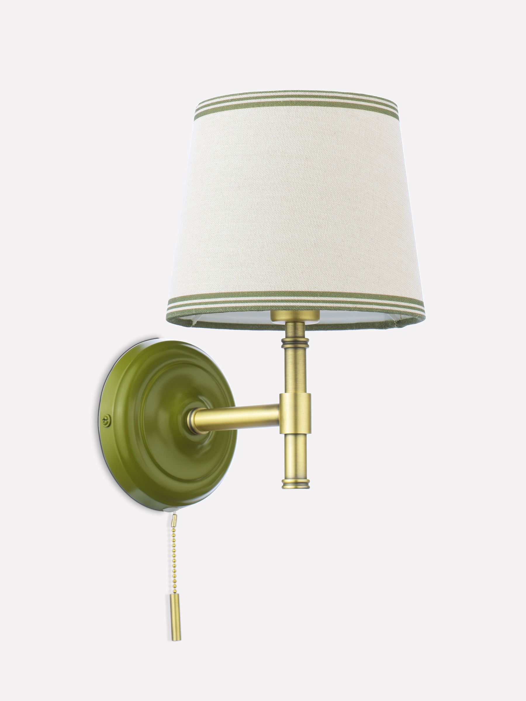 Upton Cream & Green Hardwired Wall Light - Image 4 of 7