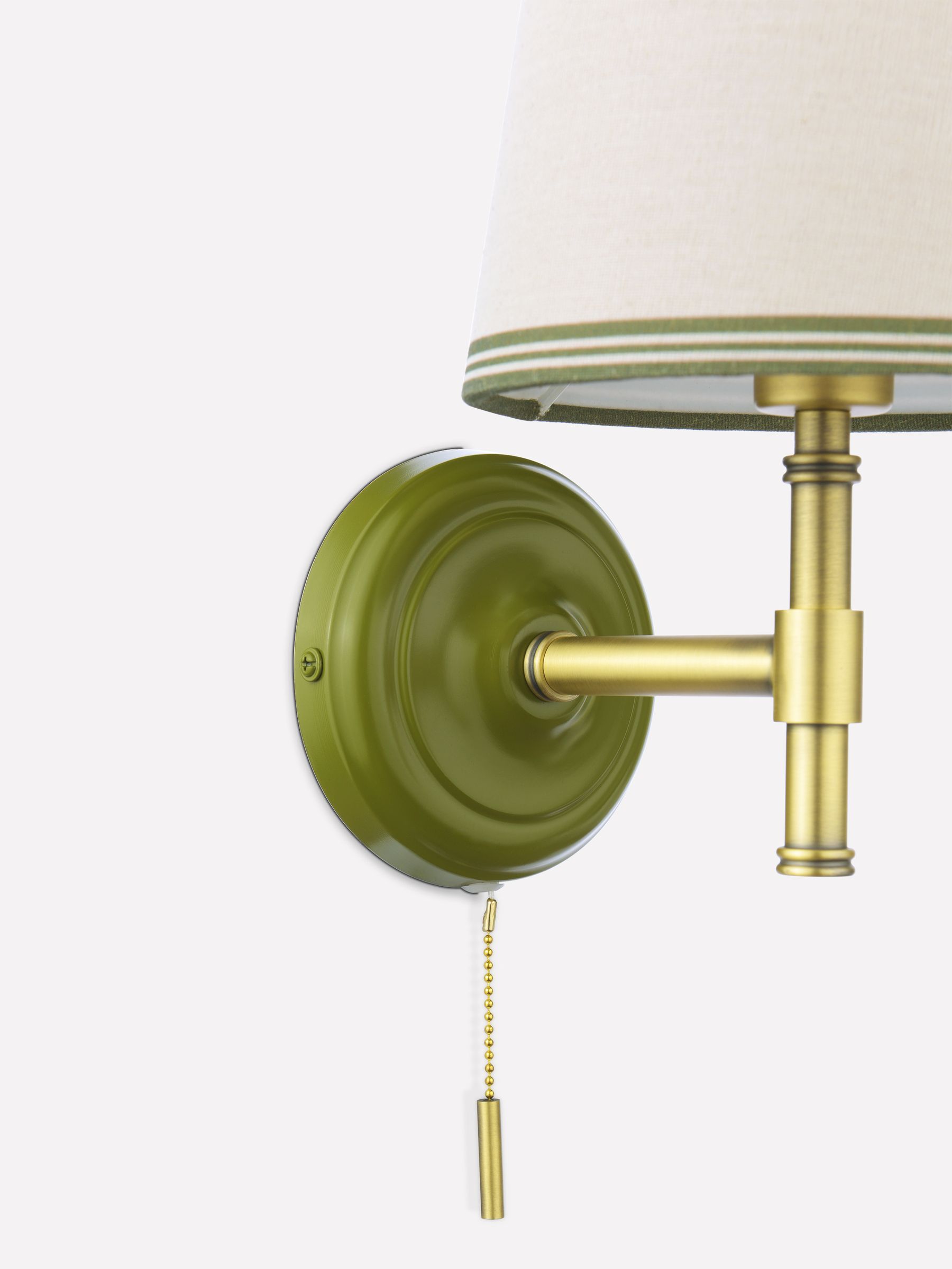 Upton Cream & Green Hardwired Wall Light - Image 6 of 7