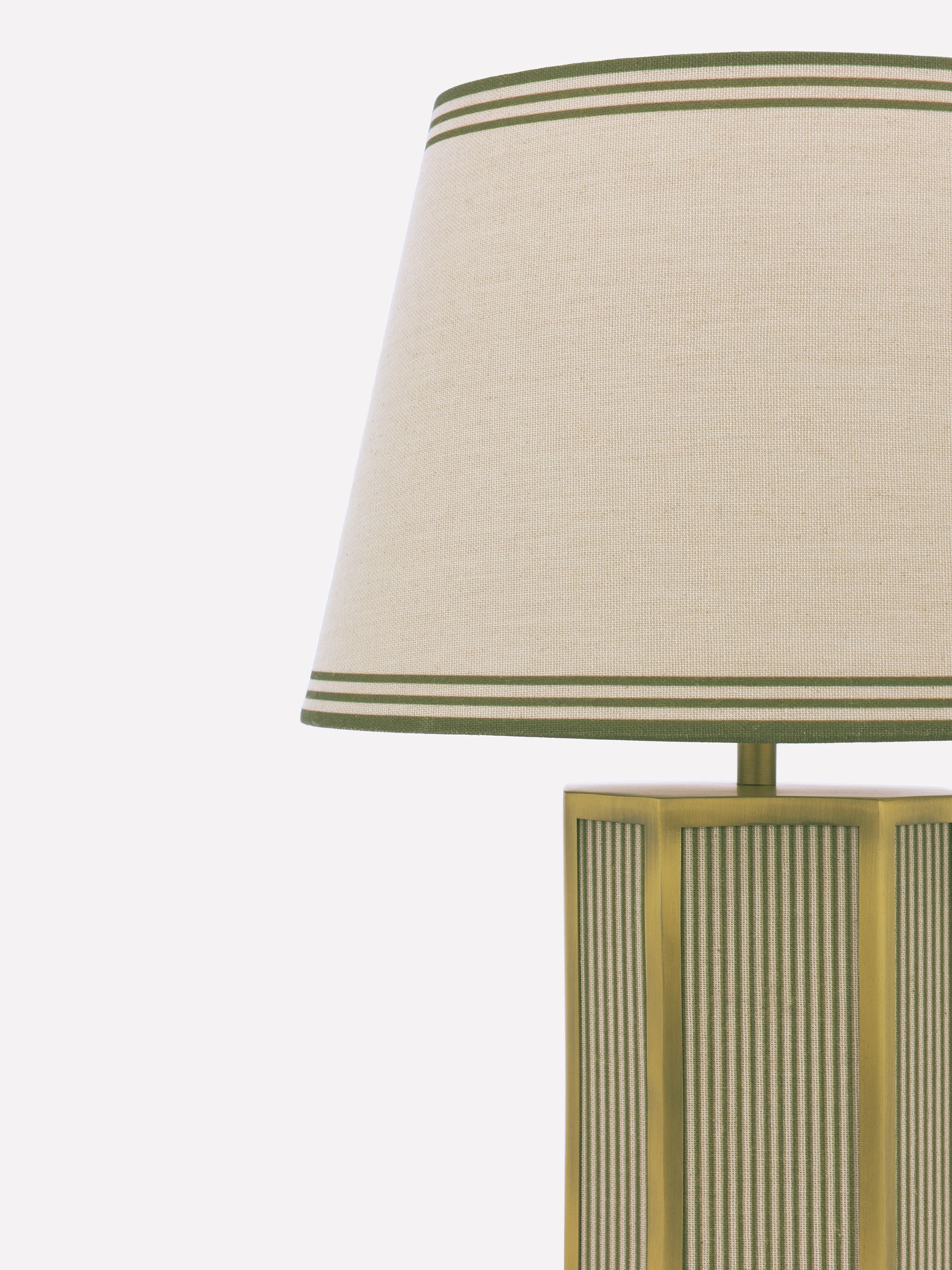 Helmingham Green Stripe Claw Foot Table Lamp - Image 6 of 8
