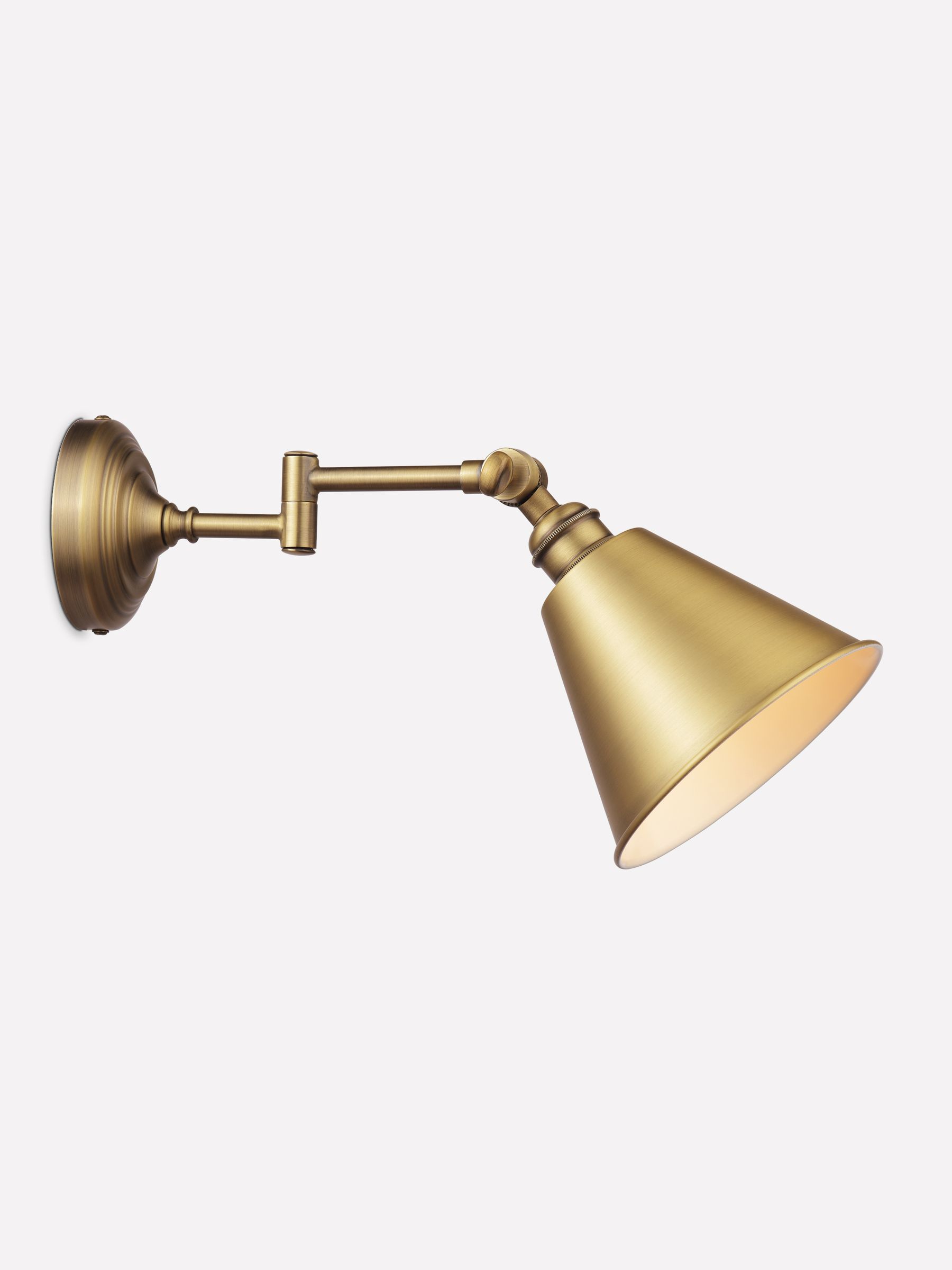 Wollaton Gold Swing Arm Brass Wall Light - Image 3 of 9
