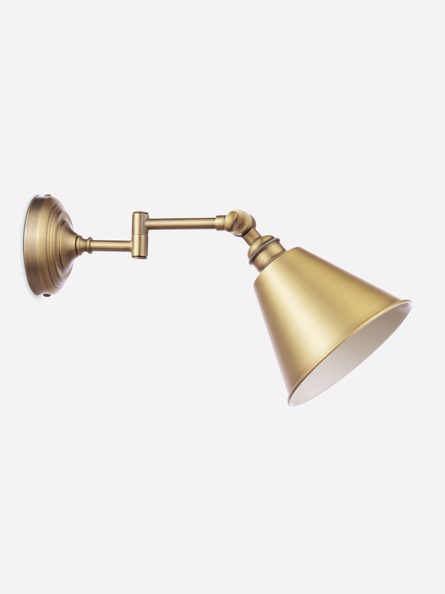 Wollaton Gold Swing Arm Brass Wall Light - Image 4 of 9