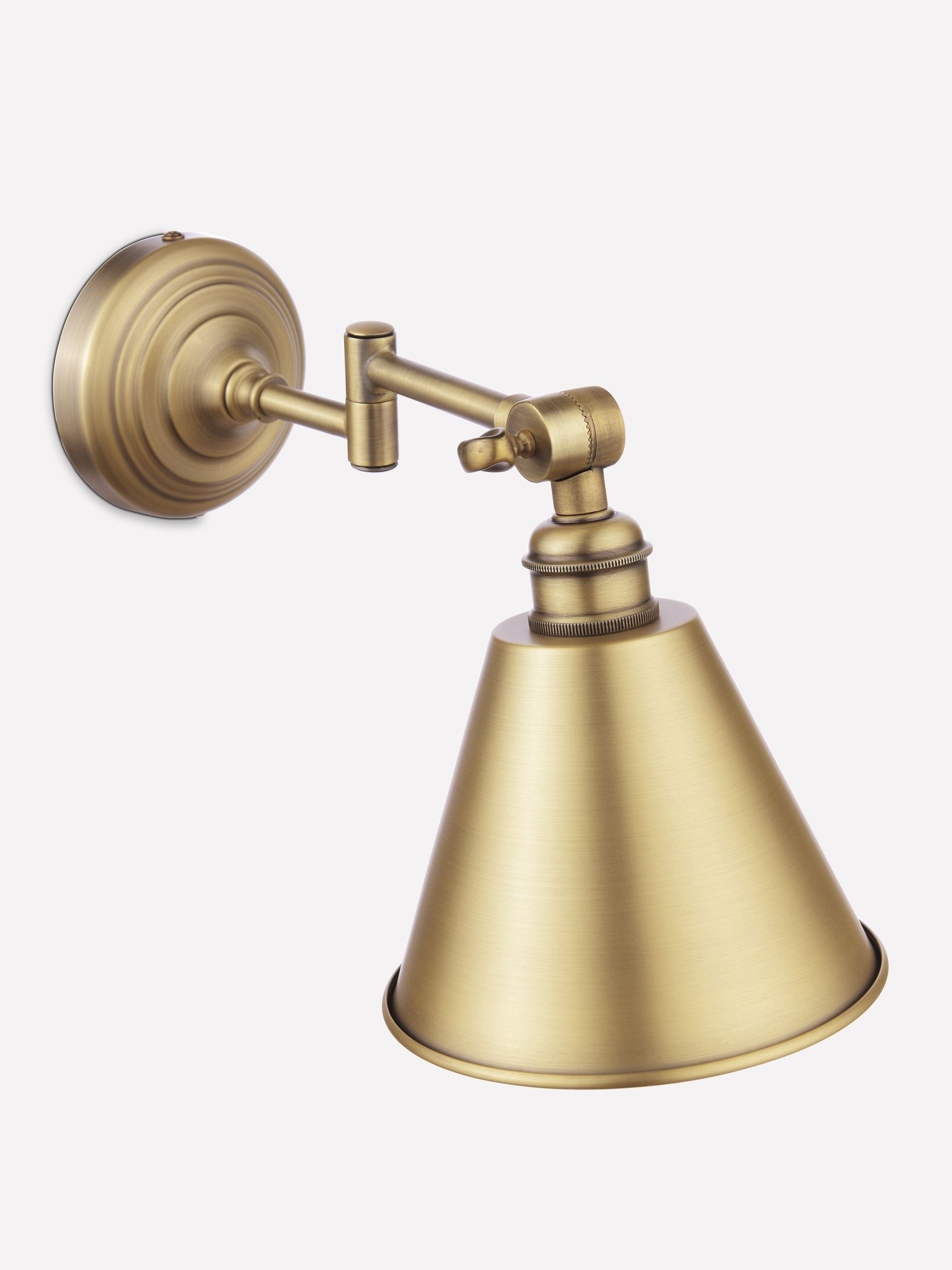 Wollaton Gold Swing Arm Brass Wall Light - Image 6 of 9