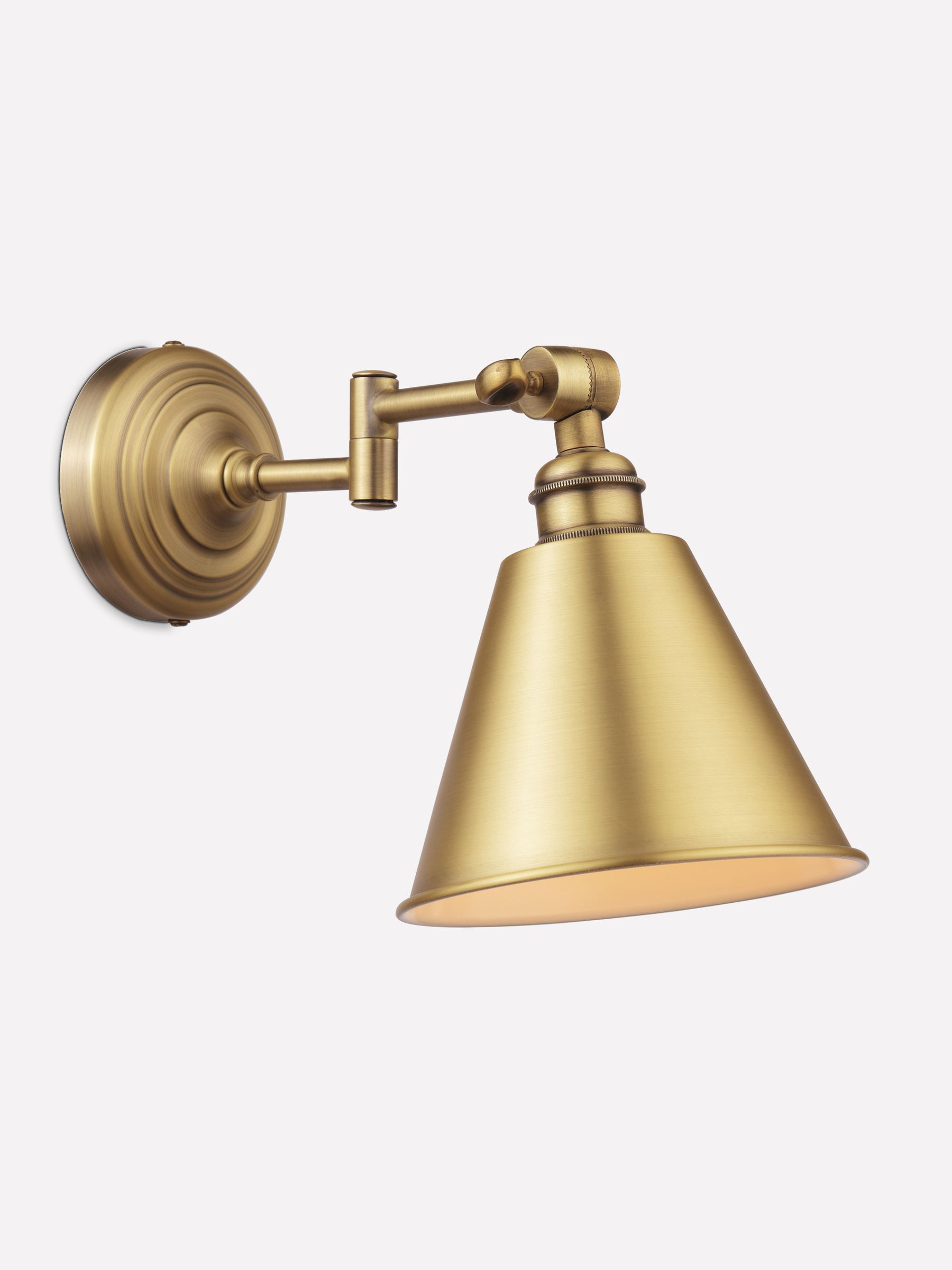 Wollaton Gold Swing Arm Brass Wall Light - Image 7 of 9