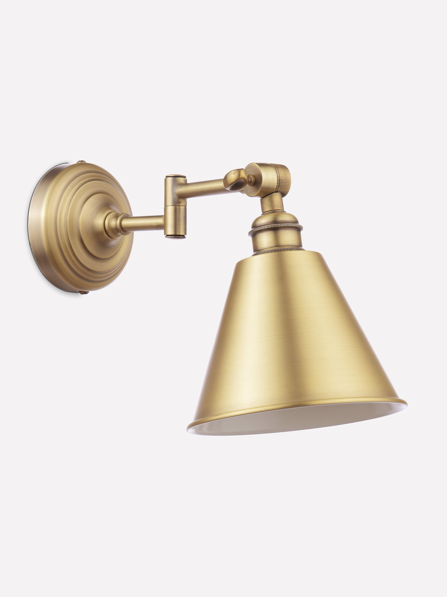 Wollaton Gold Swing Arm Brass Wall Light - Image 8 of 9