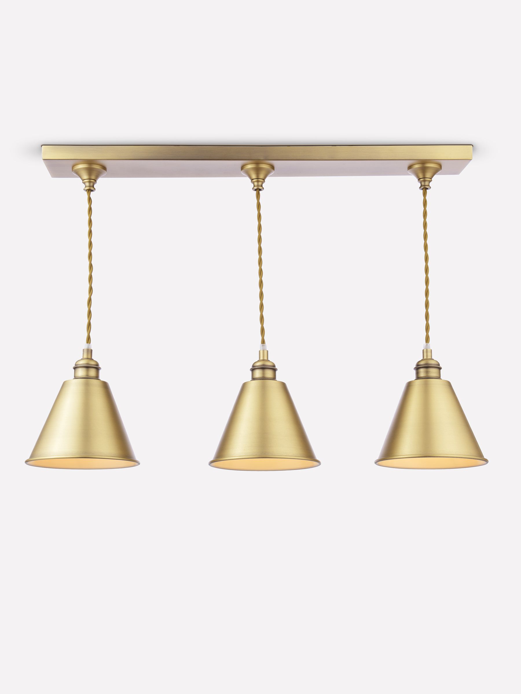 Wollaton Gold 3 Light Brass Ceiling Pendant - Image 3 of 7
