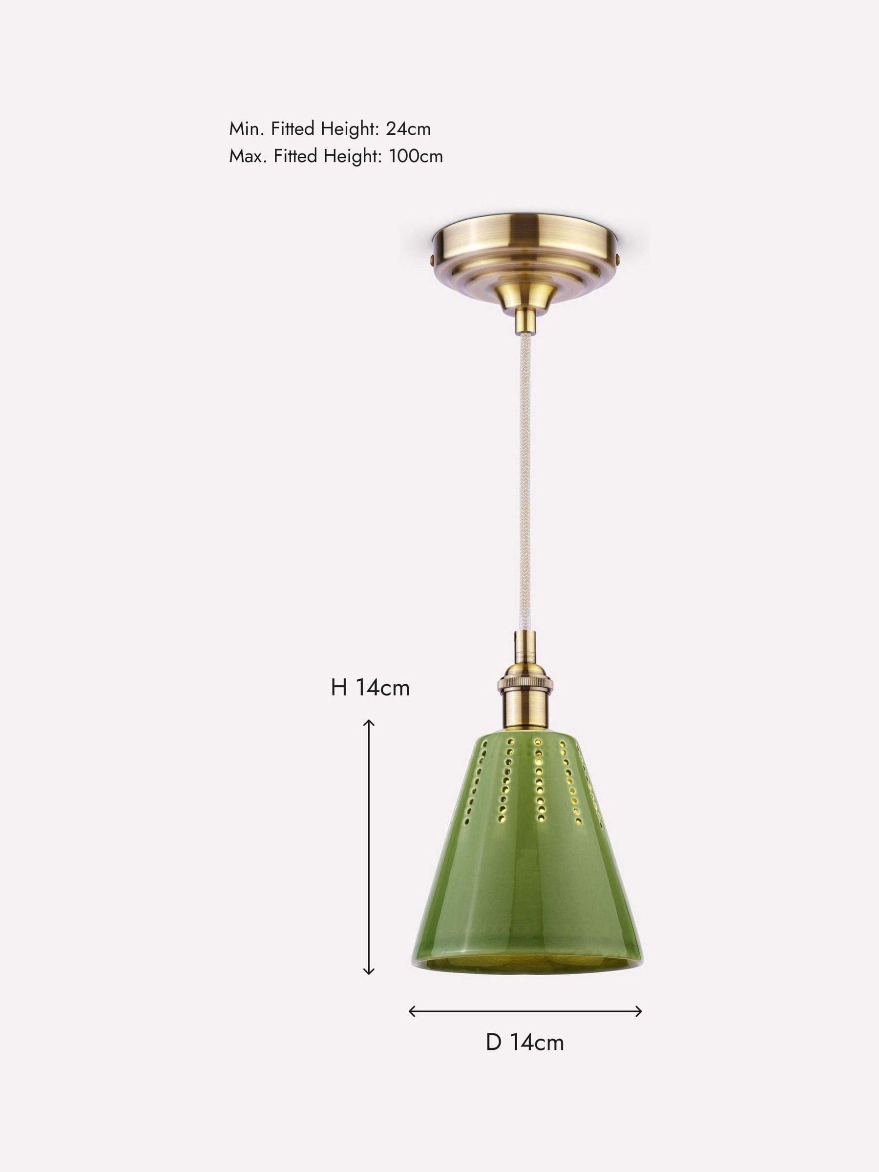 Allington Green Ceramic Cone Pendant - Image 9 of 9