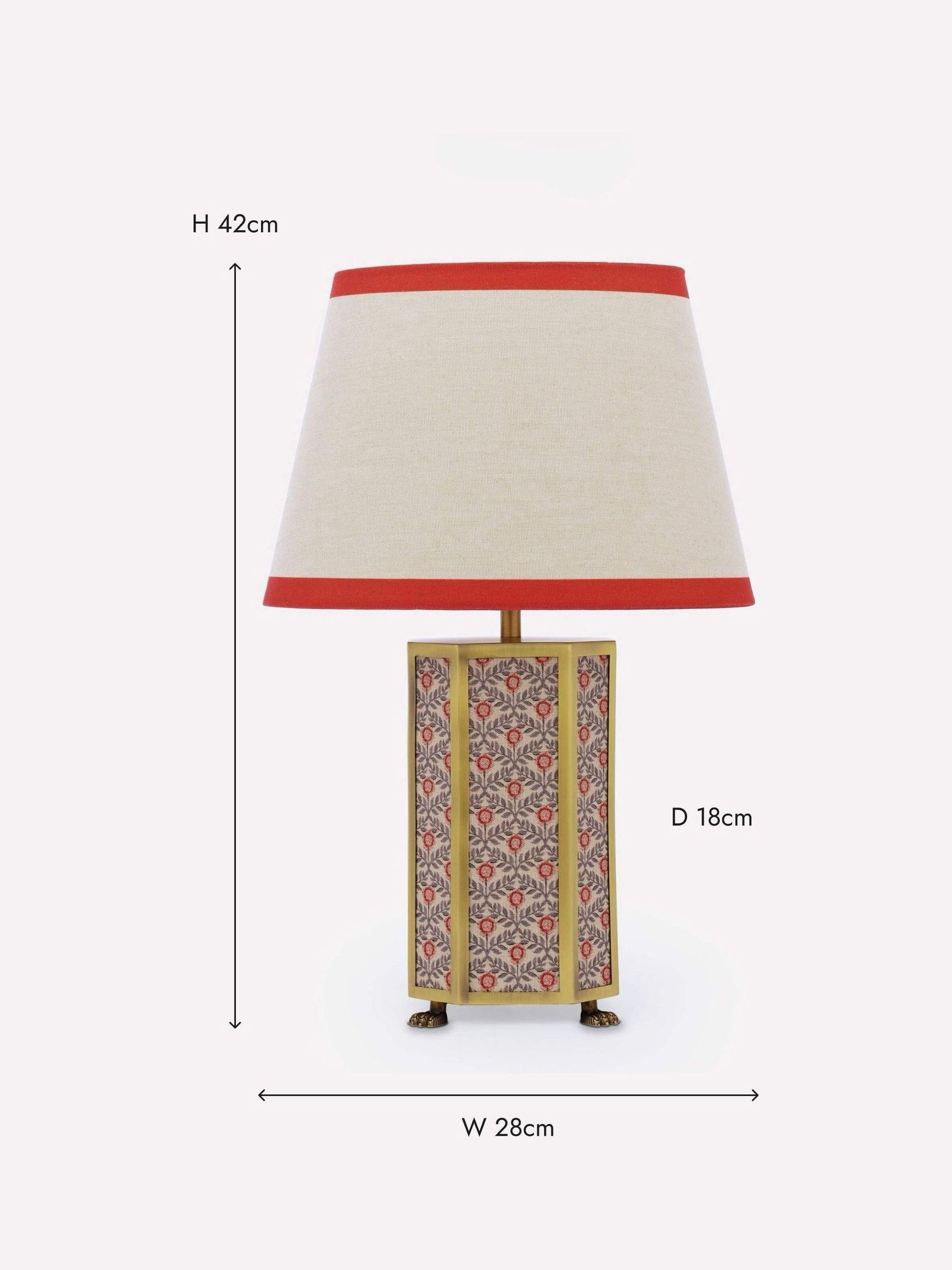 Helmingham Floral Print Claw Foot Table Lamp - Image 8 of 8