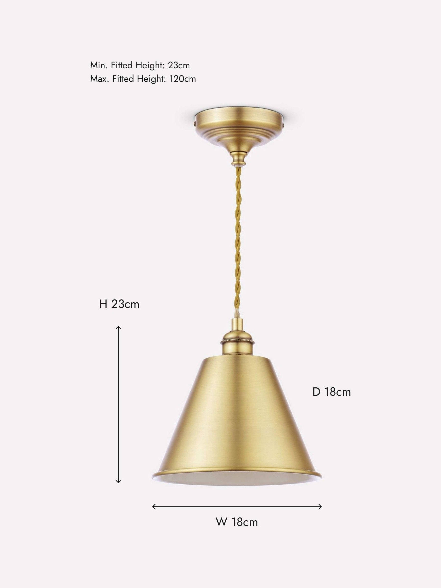 Wollaton Gold 1 Light Brass Ceiling Pendant - Image 7 of 7