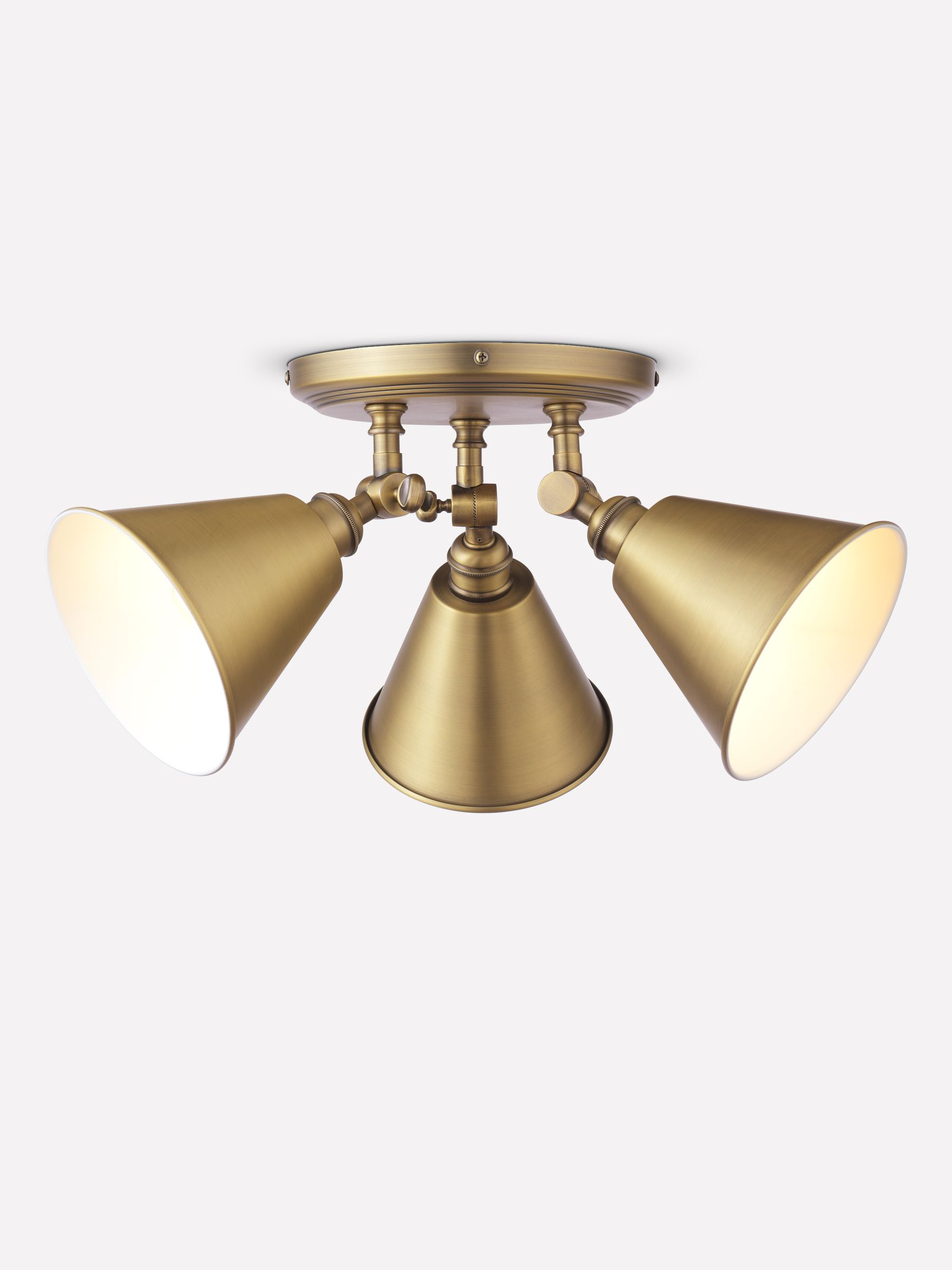 Wollaton Gold Three Way Brass Ceiling Light - Image 3 of 9