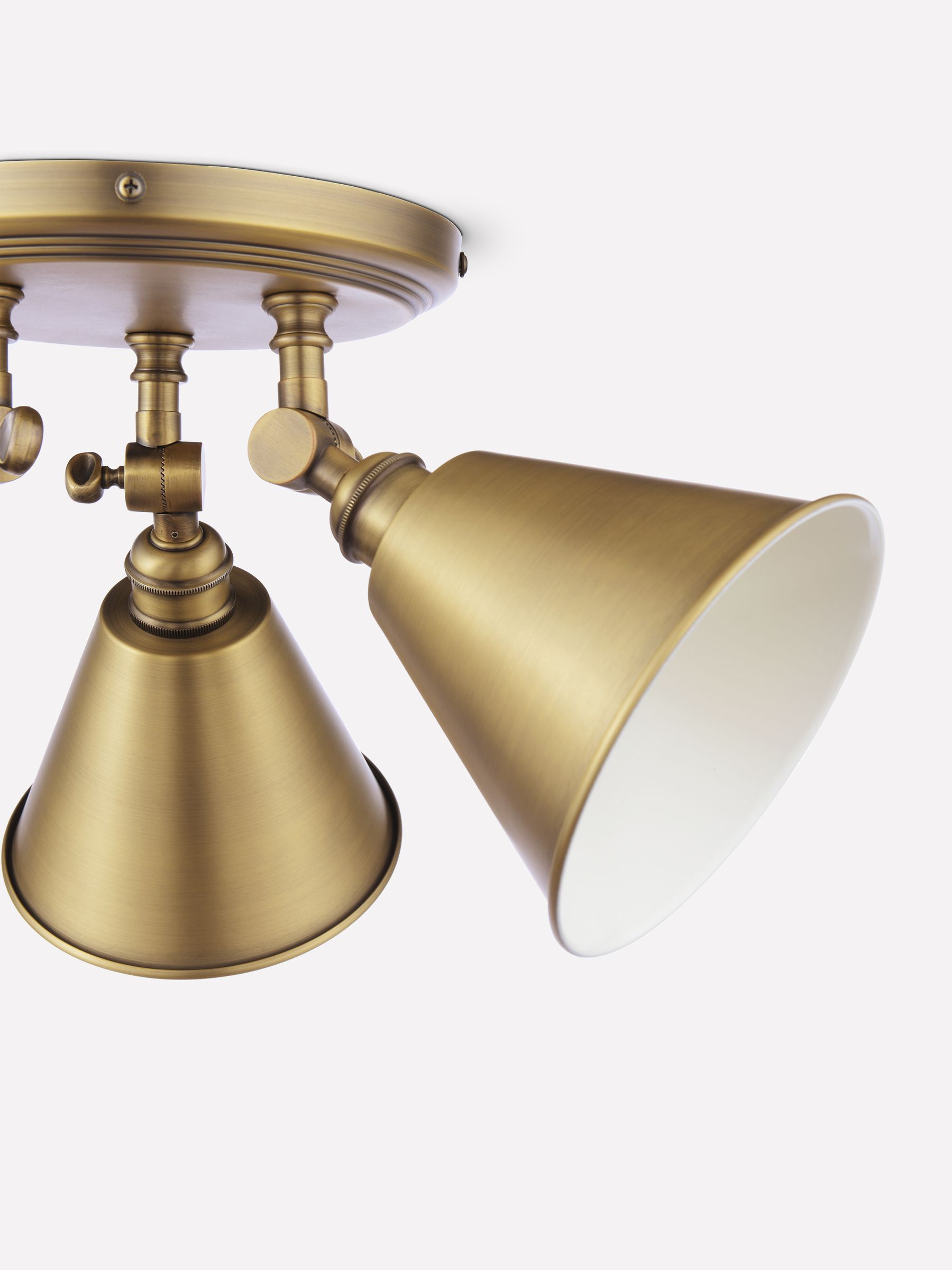 Wollaton Gold Three Way Brass Ceiling Light - Image 5 of 9