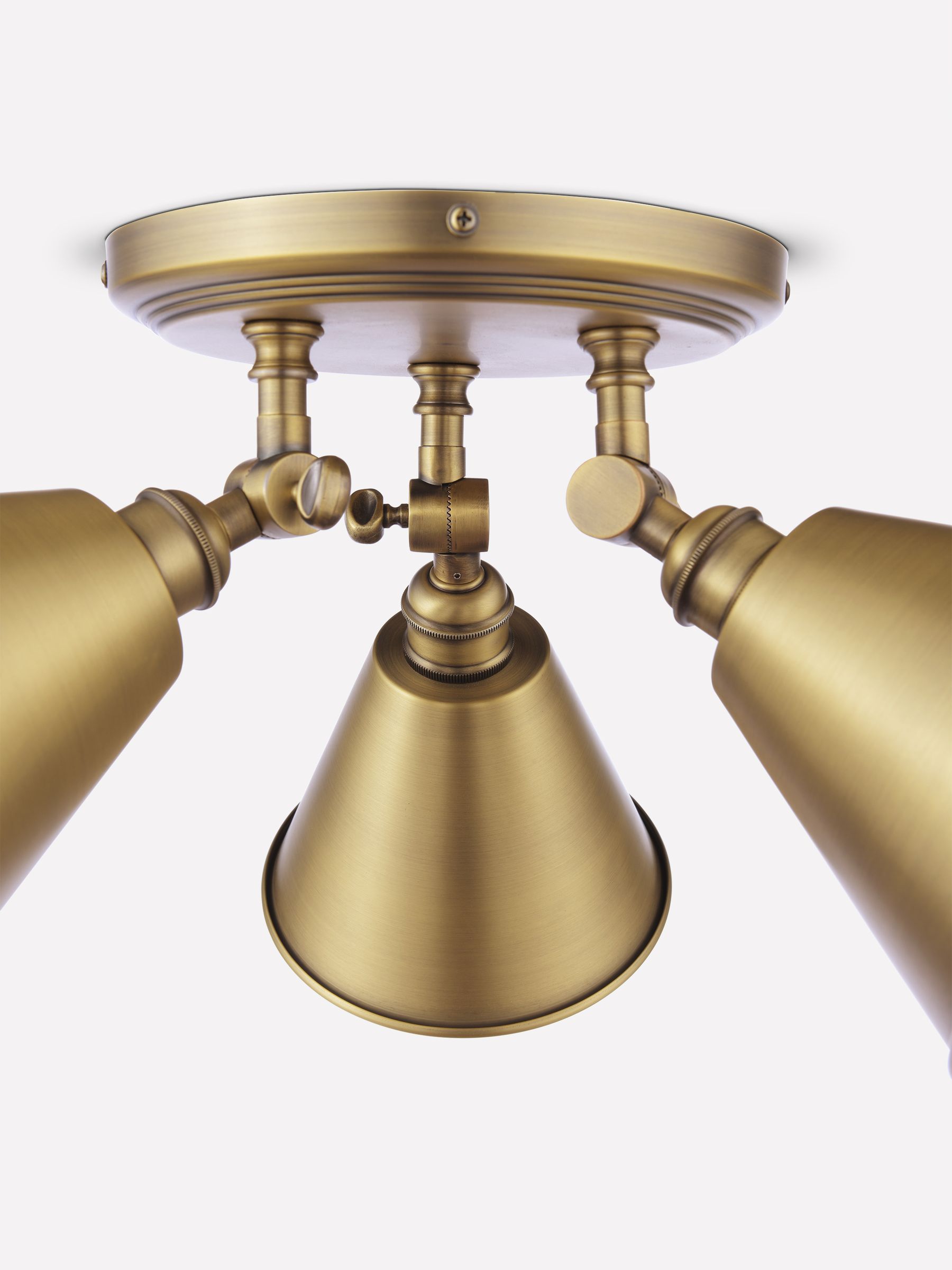 Wollaton Gold Three Way Brass Ceiling Light - Image 6 of 9