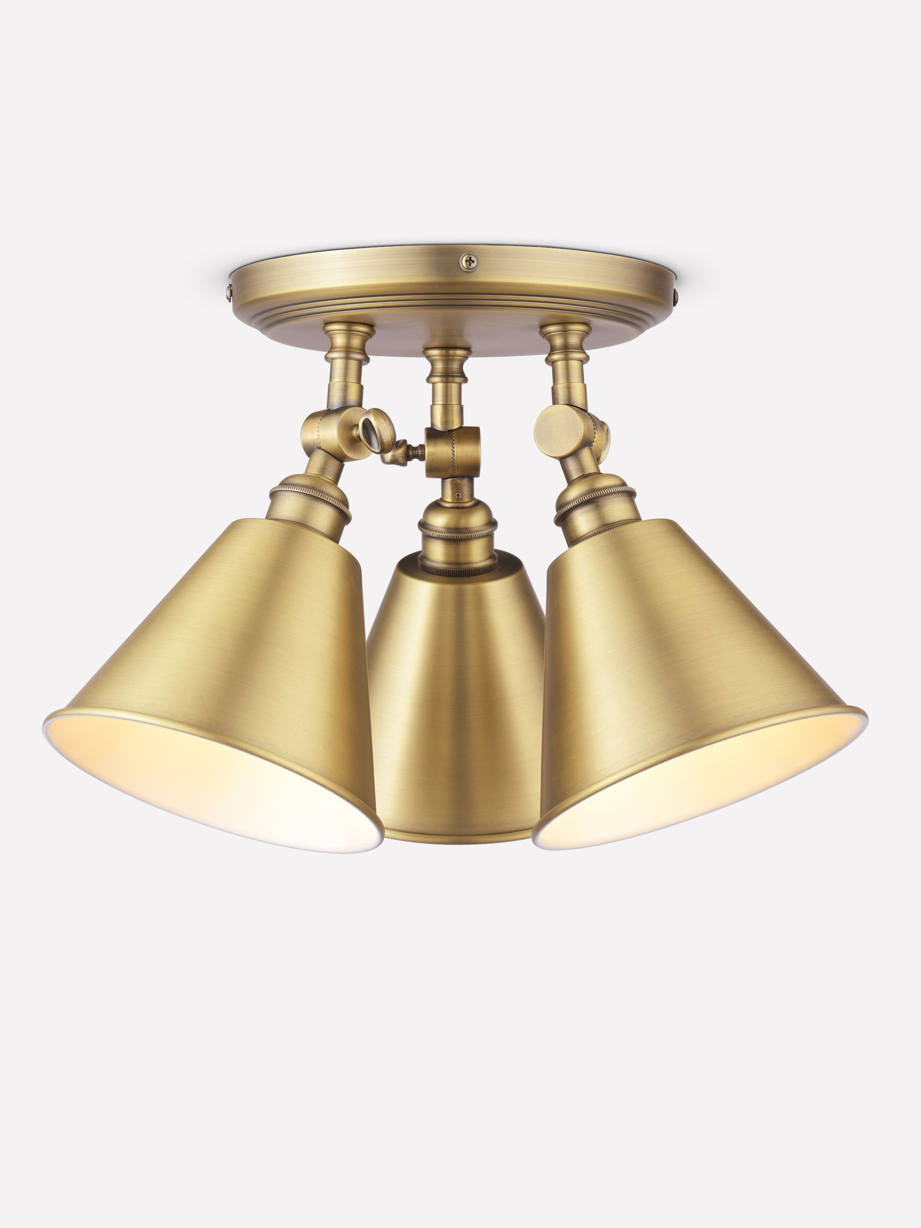 Wollaton Gold Three Way Brass Ceiling Light - Image 7 of 9