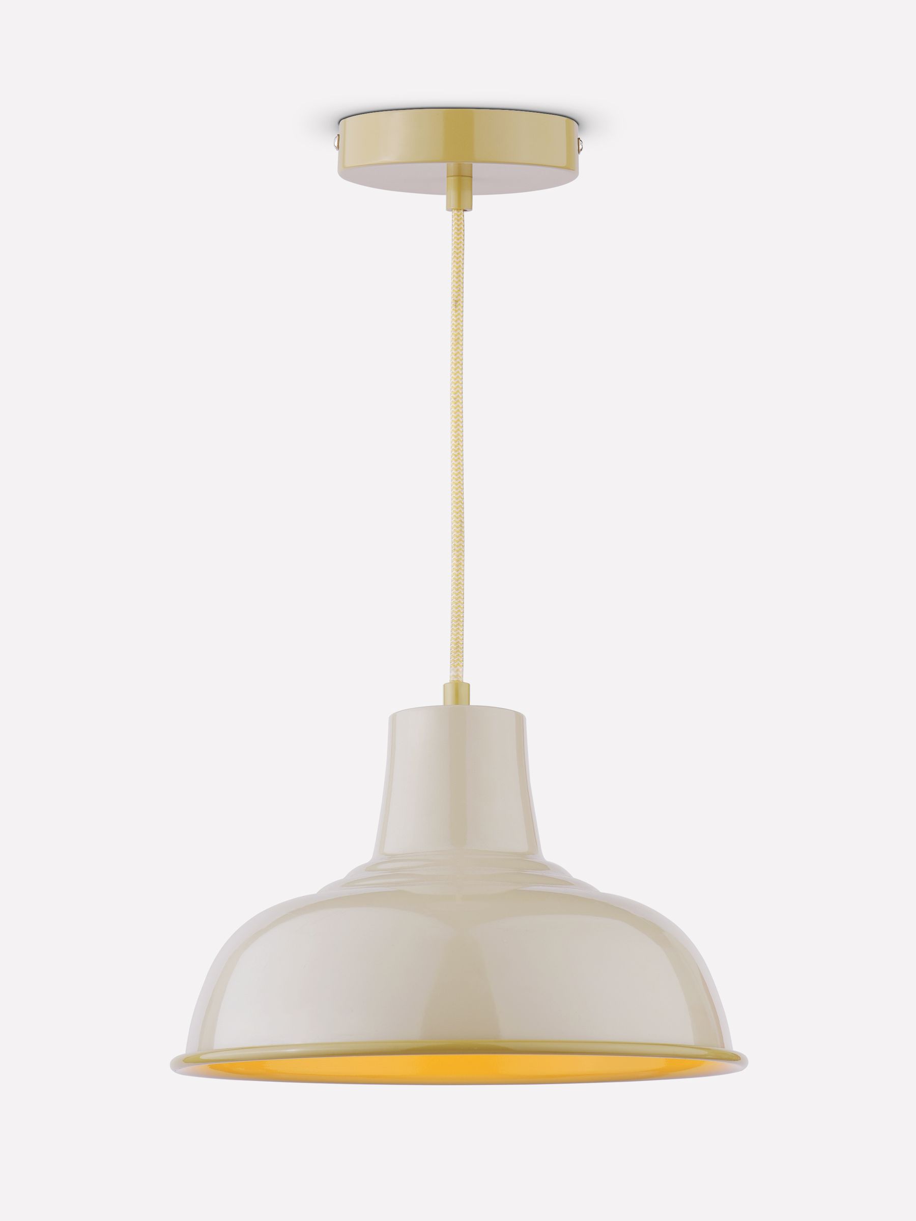 Hatfield Cream Industrial-Style Pendant Light - Image 3 of 6