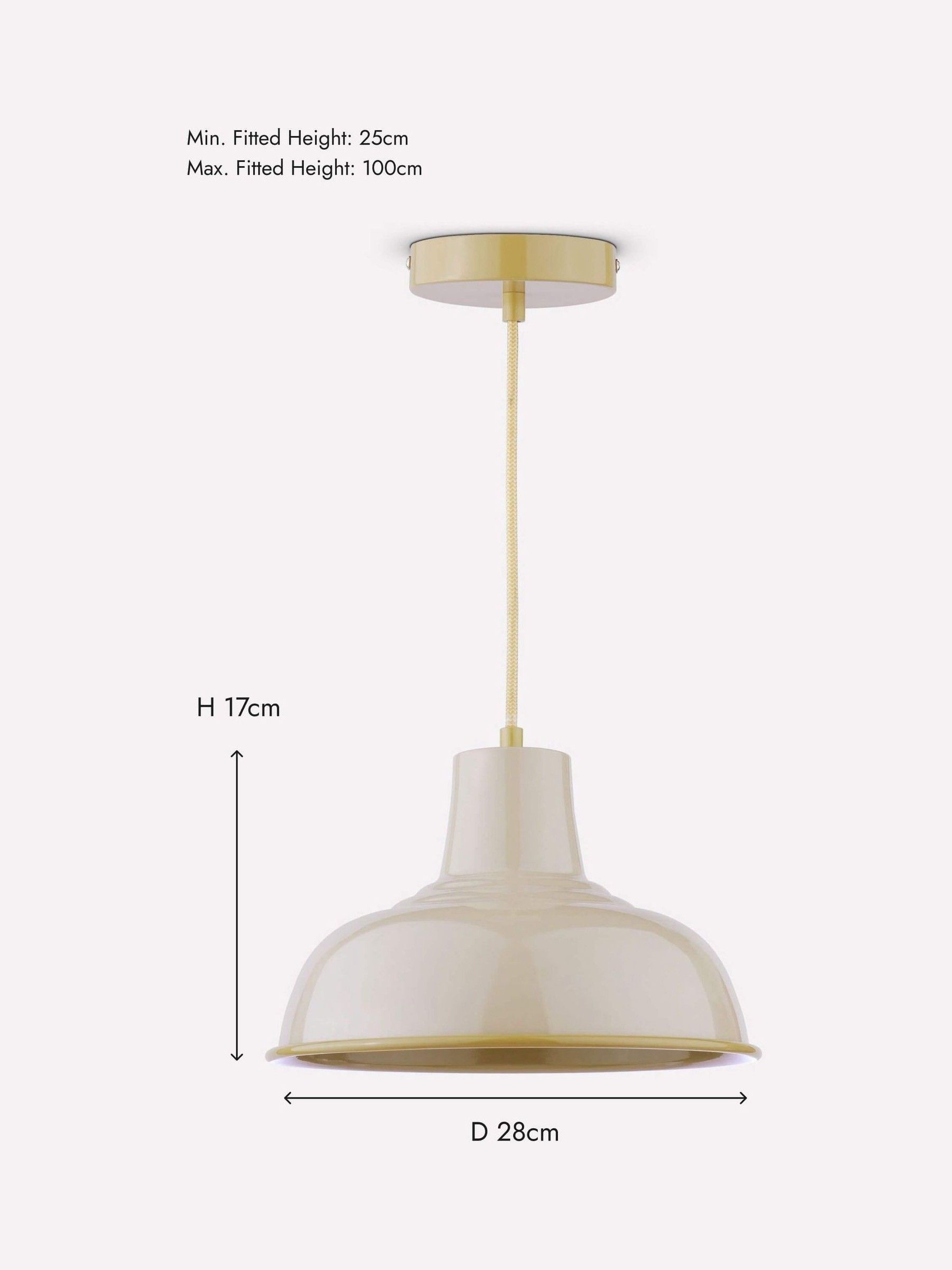 Hatfield Cream Industrial-Style Pendant Light - Image 6 of 6