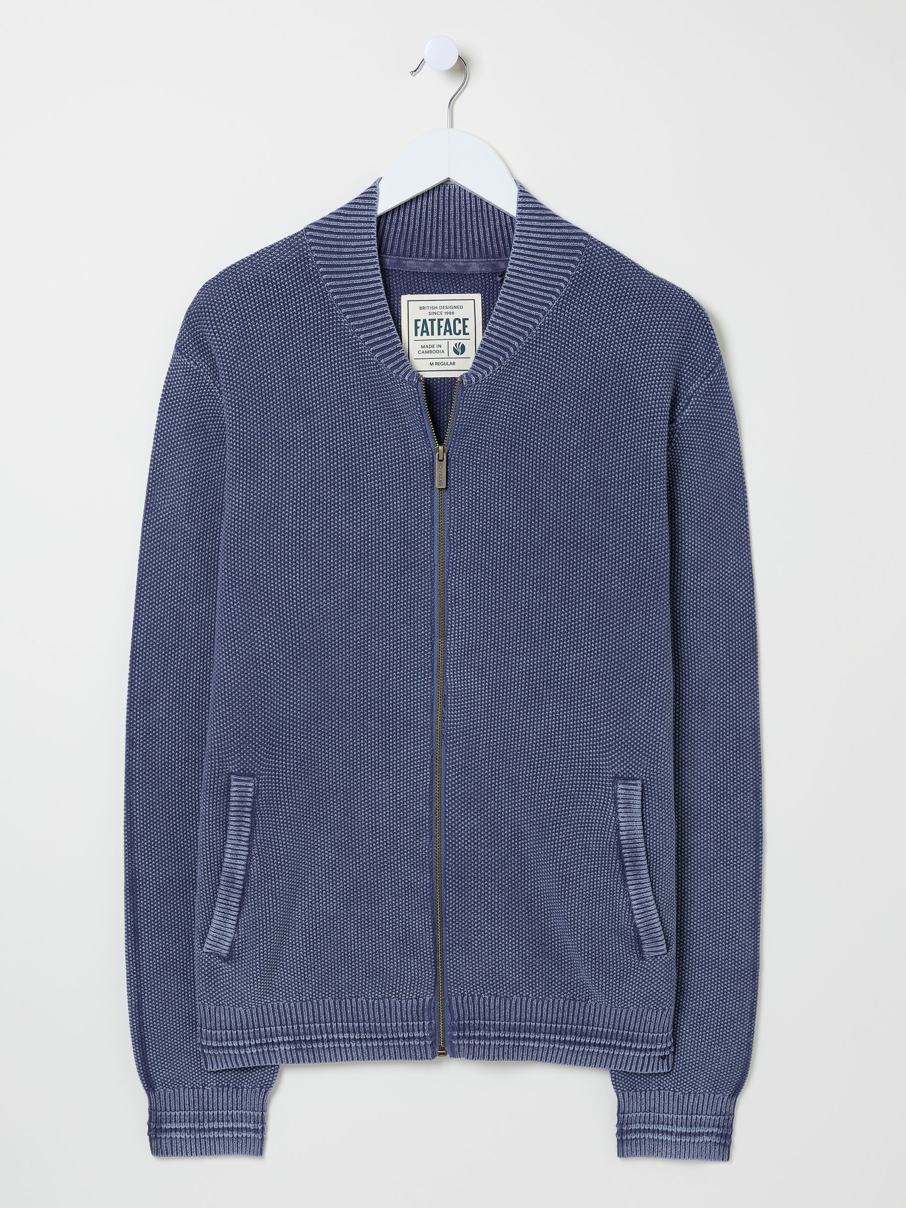 French Navy Berwick Laundered Knitted Bomber Cardigans - Image 5 of 5