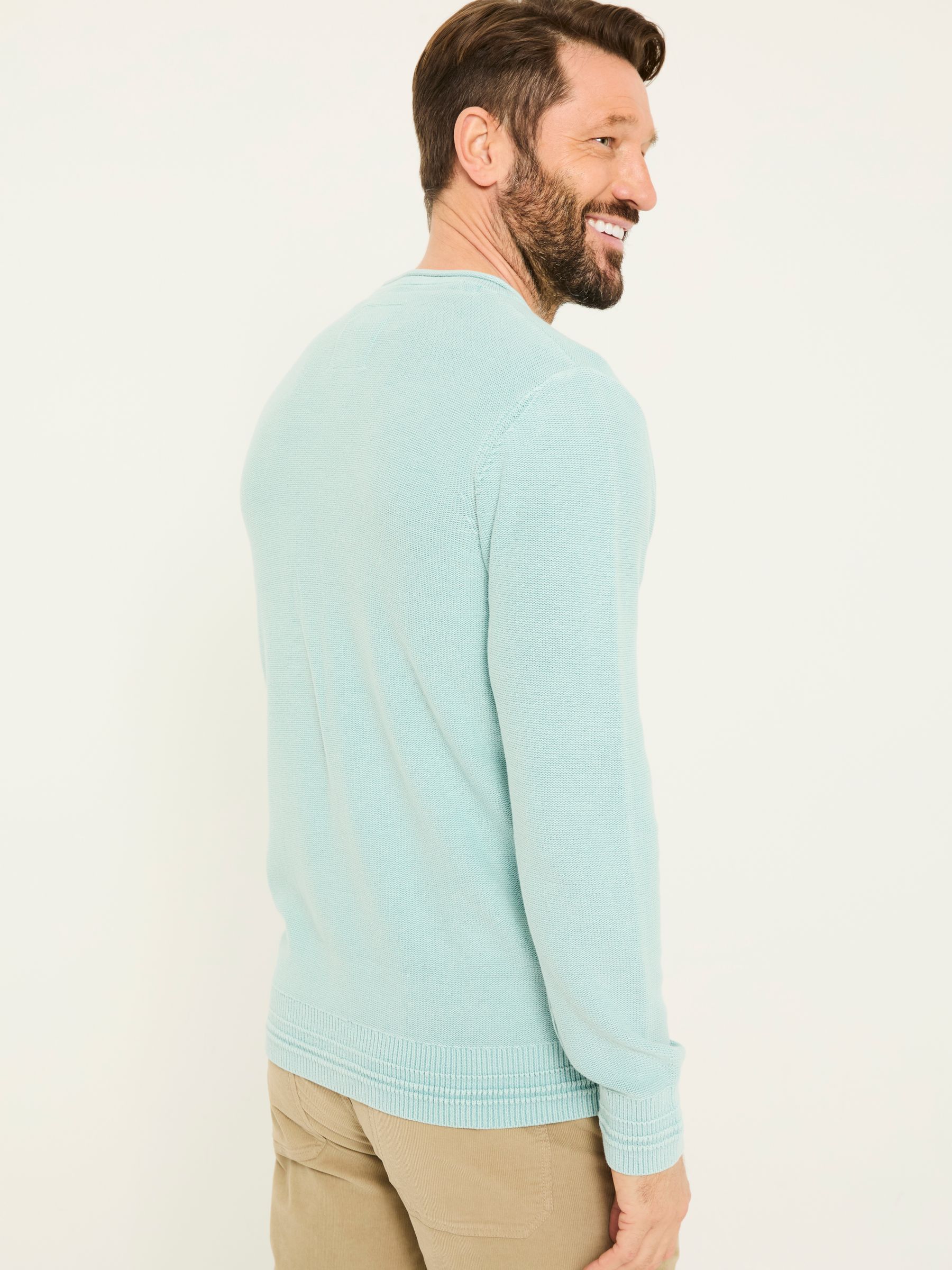 Pale Blue Berwick Laundered Crew Neck Jumper - Image 2 of 5