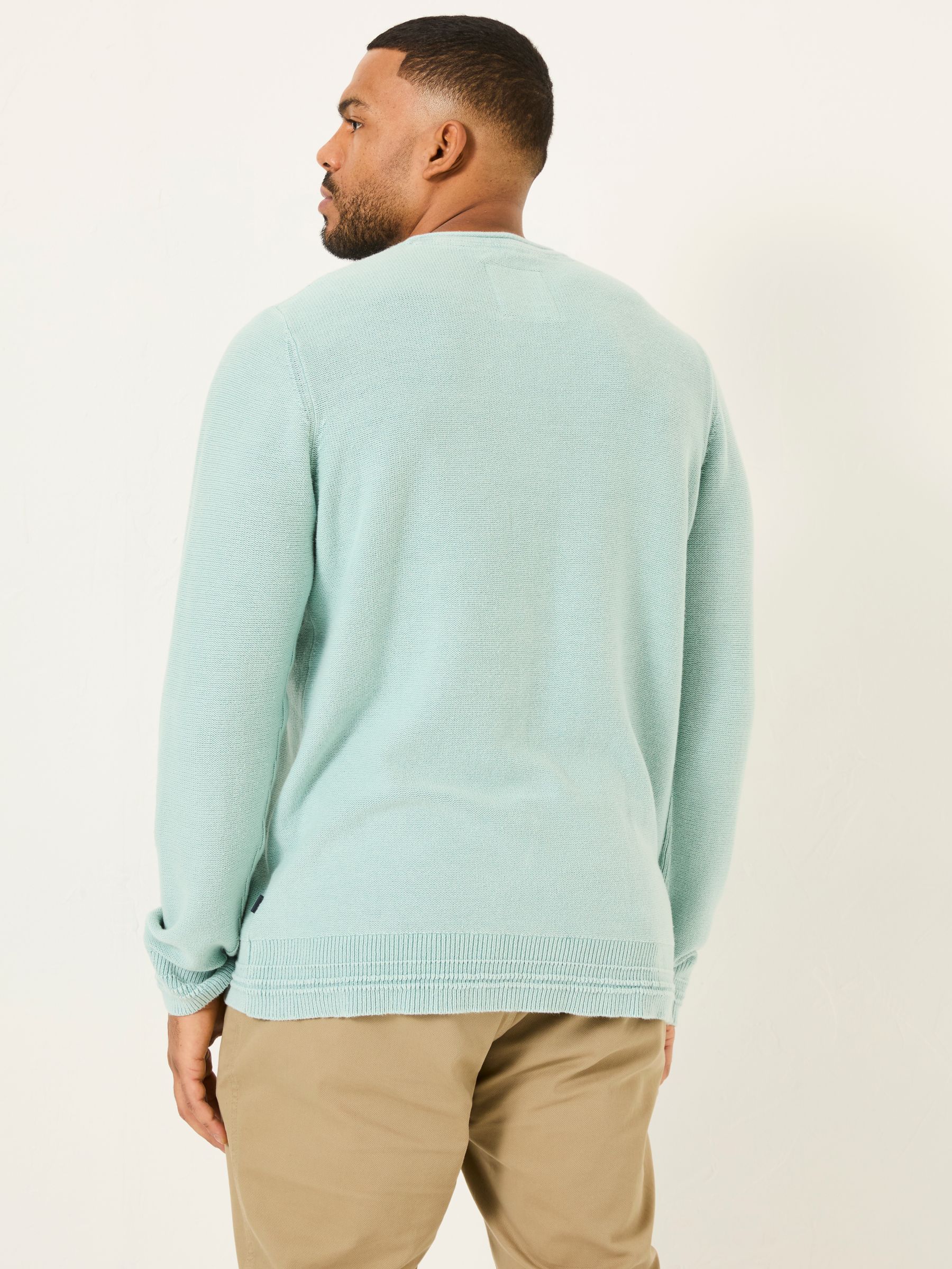 Pale Blue Berwick Laundered Crew Neck Jumper - Image 6 of 8