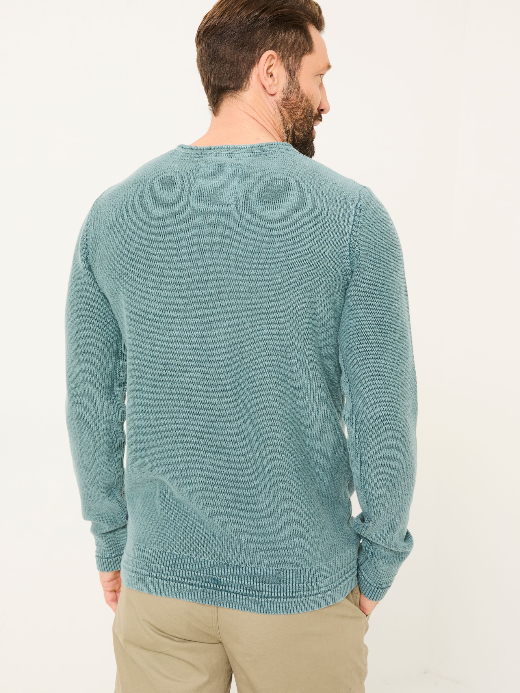 Dark Teal Berwick Laundered Crew Neck Jumper - Image 2 of 5