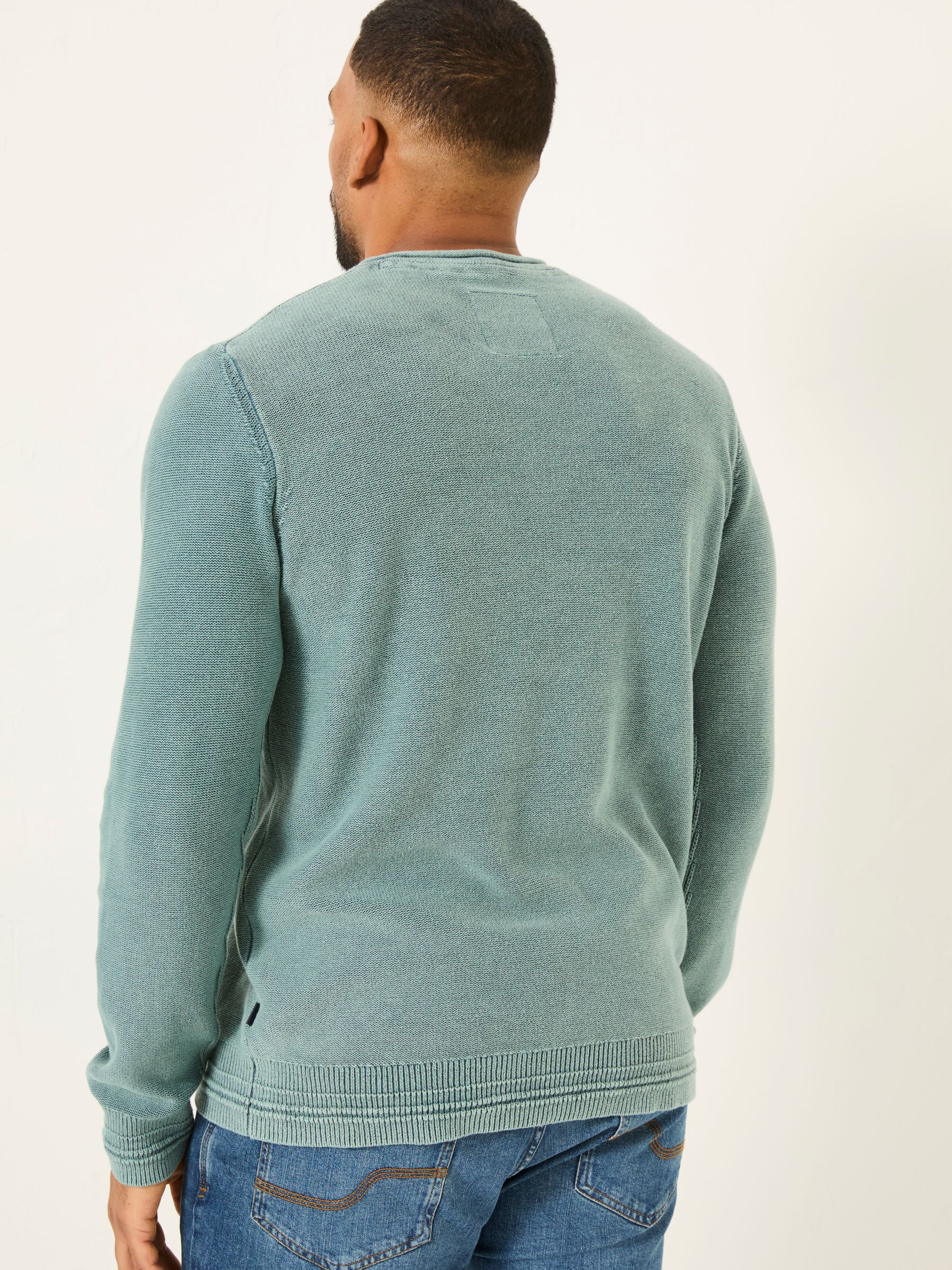 Dark Teal Berwick Laundered Crew Neck Jumper - Image 6 of 7