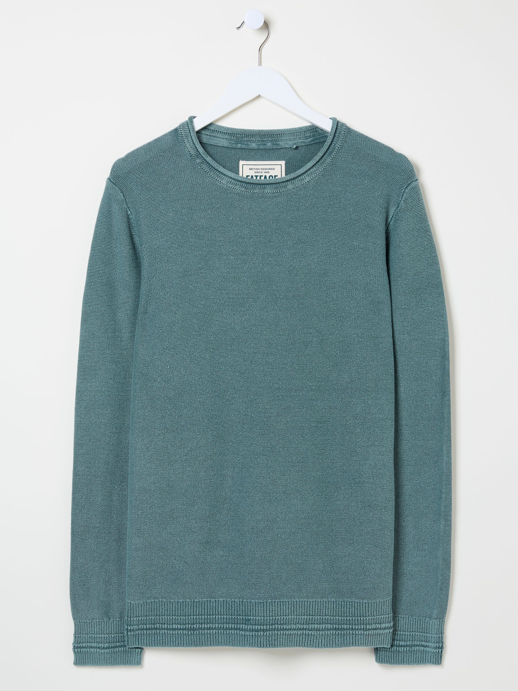 Dark Teal Berwick Laundered Crew Neck Jumper - Image 7 of 7