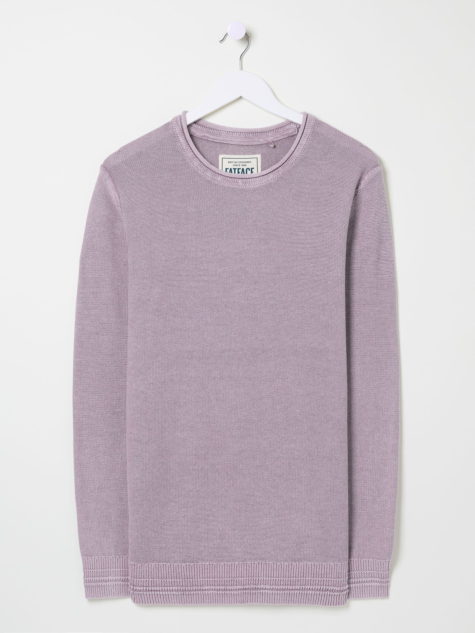 Lilac Purple Berwick Laundered Crew Neck Jumper - Image 7 of 7