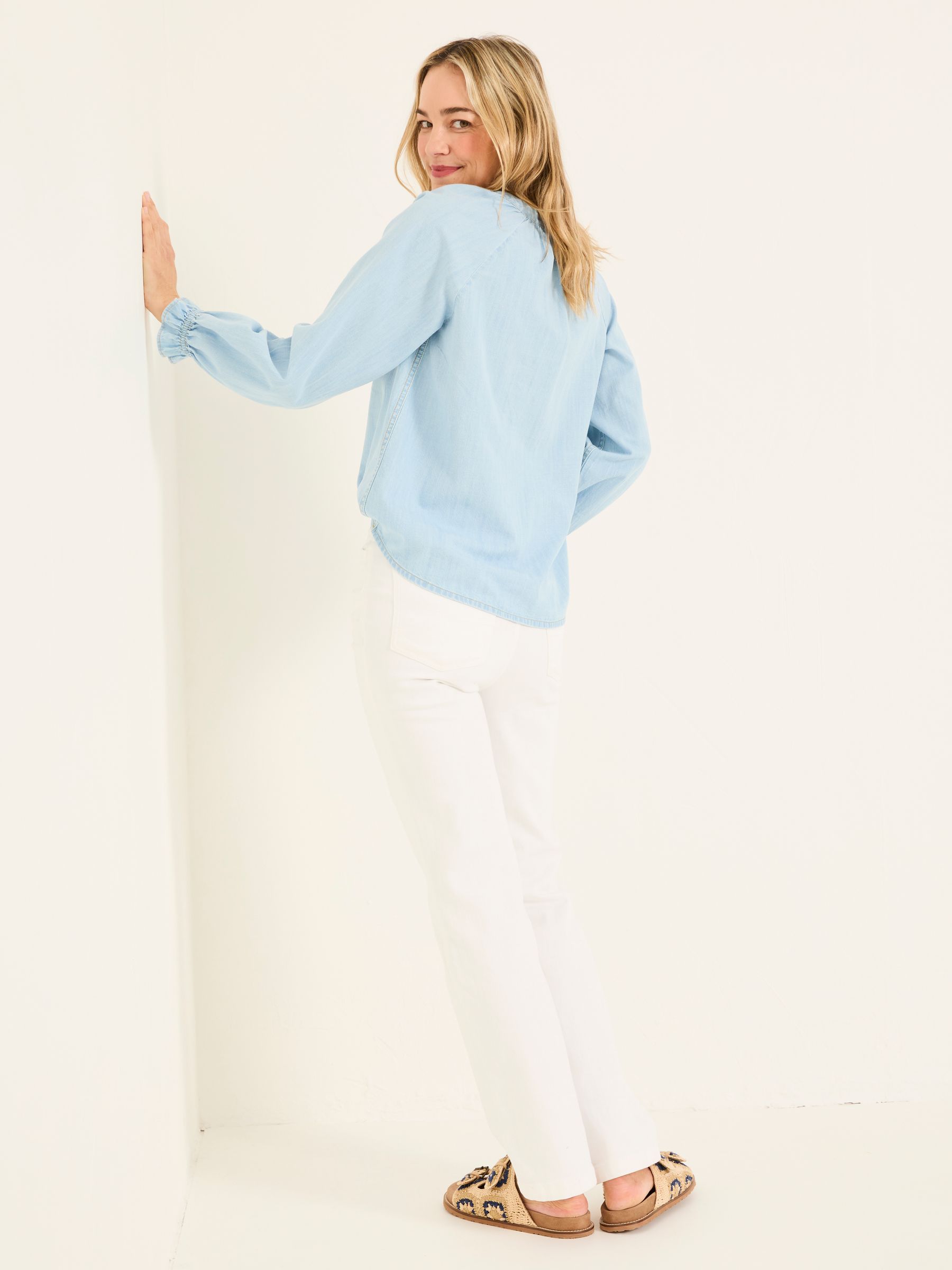 Elise Ivory Wide Leg Jeans - Image 2 of 7