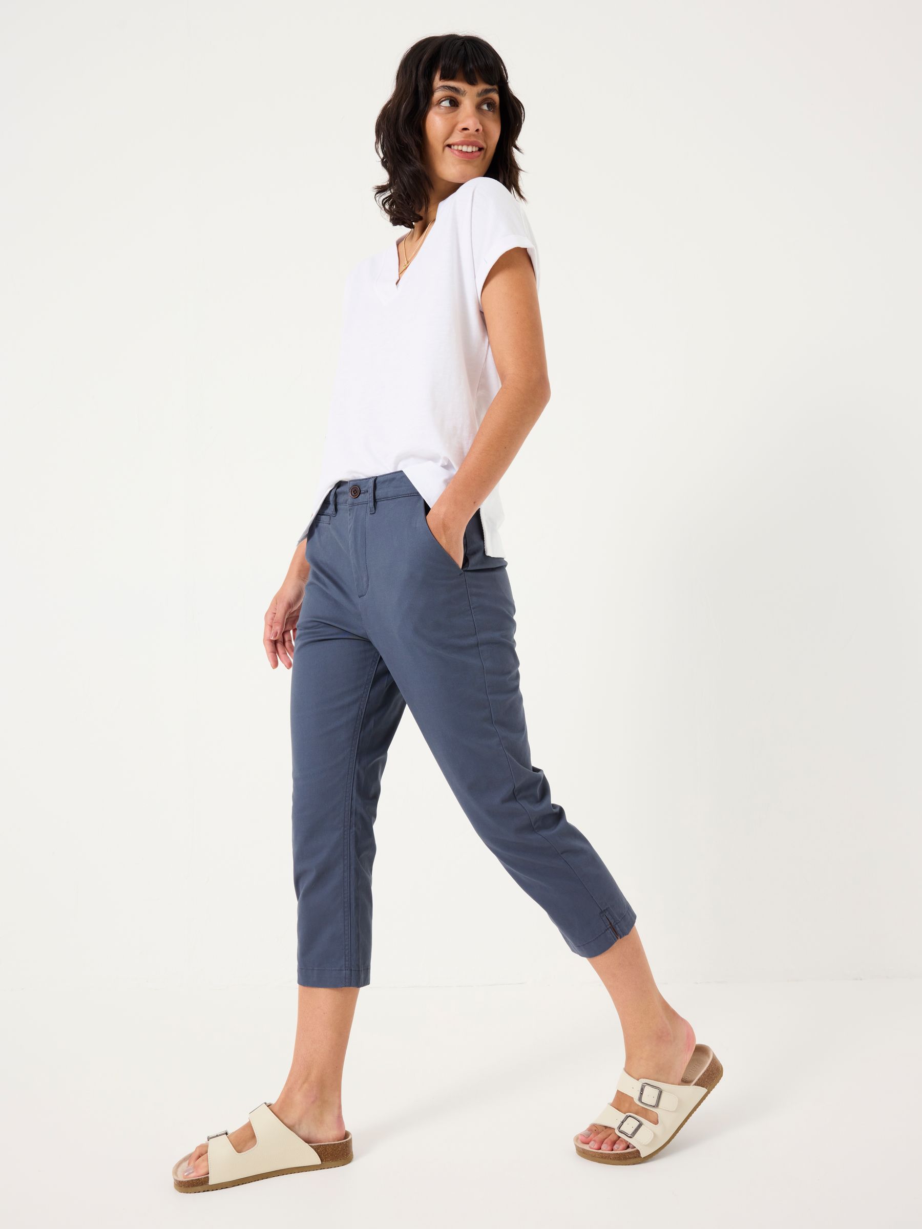 Farnham Charcoal Grey Cropped Chino Trousers - Image 2 of 5