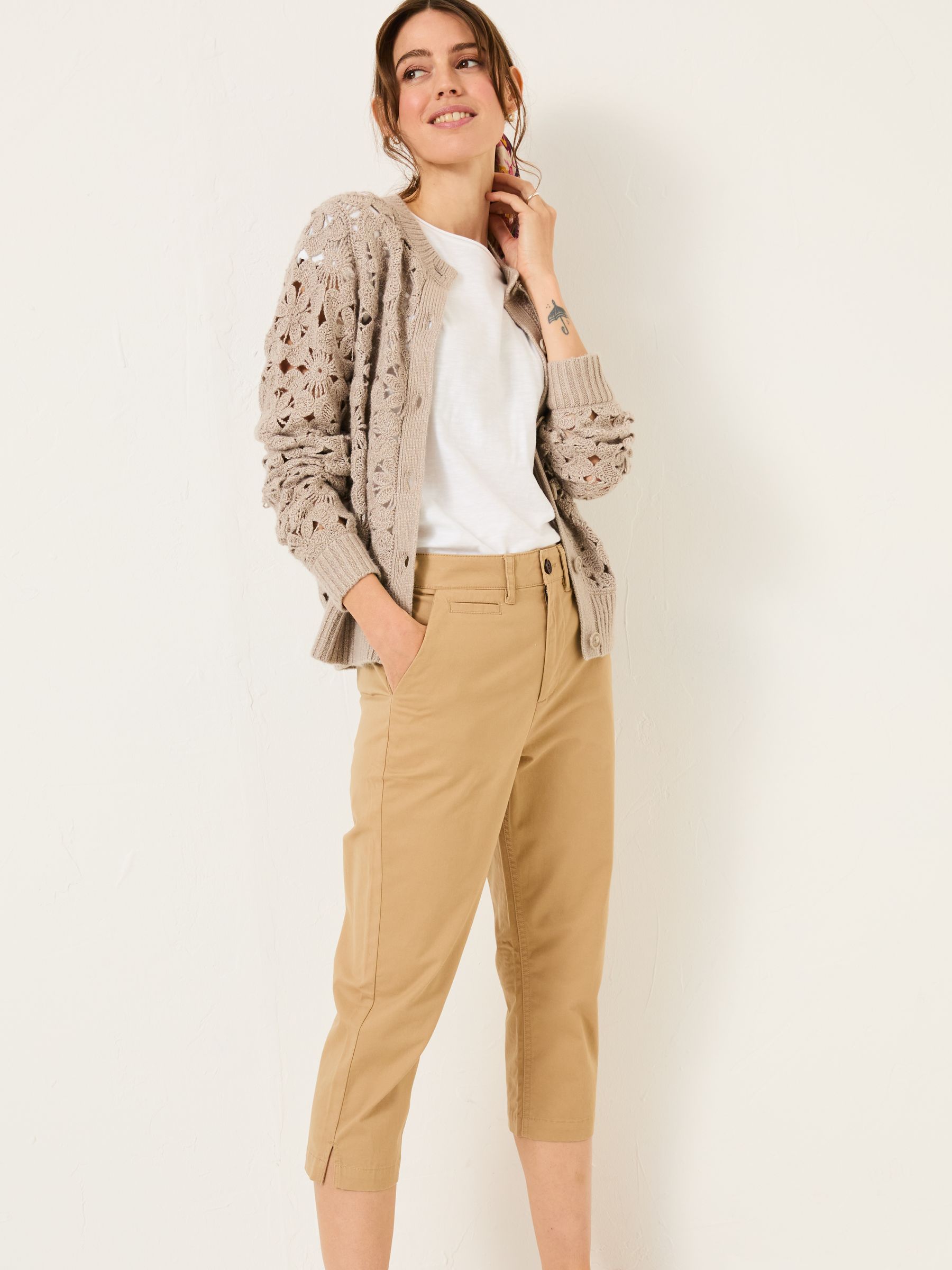 Farnham Stone Cropped Chino Trousers - Image 3 of 5