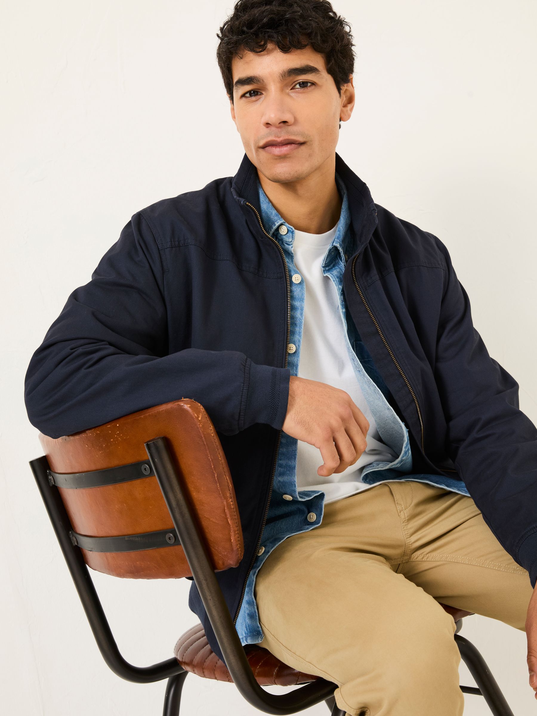 Navy Harrington Jacket - Image 3 of 8
