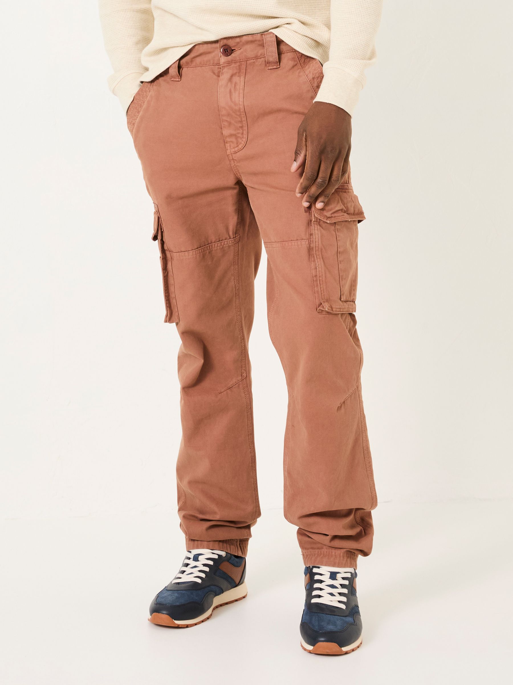 Breakyard Rust Brown Cargo Trousers - Image 1 of 6