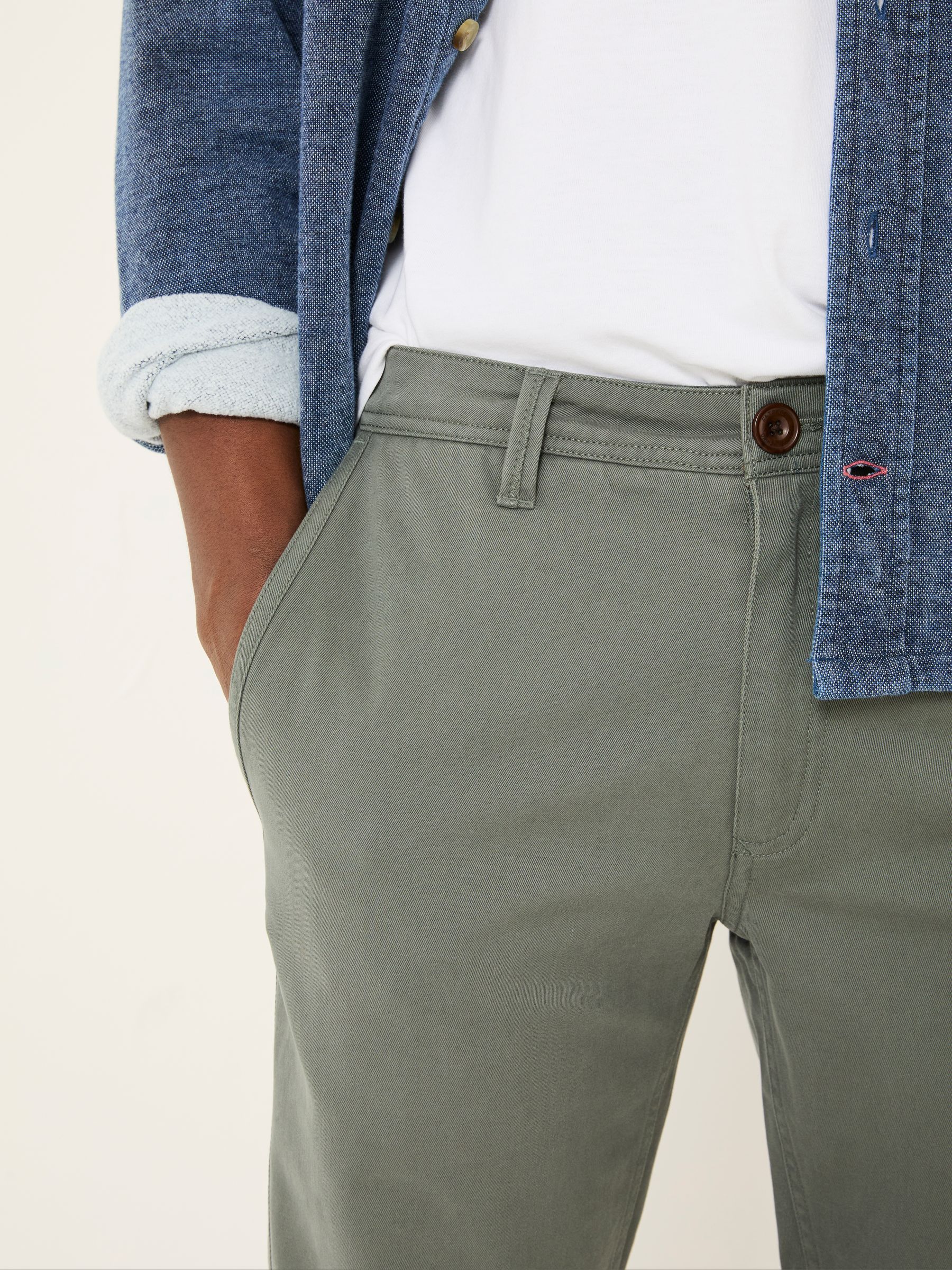 Dusky Green Modern Coastal Chinos - Image 5 of 6