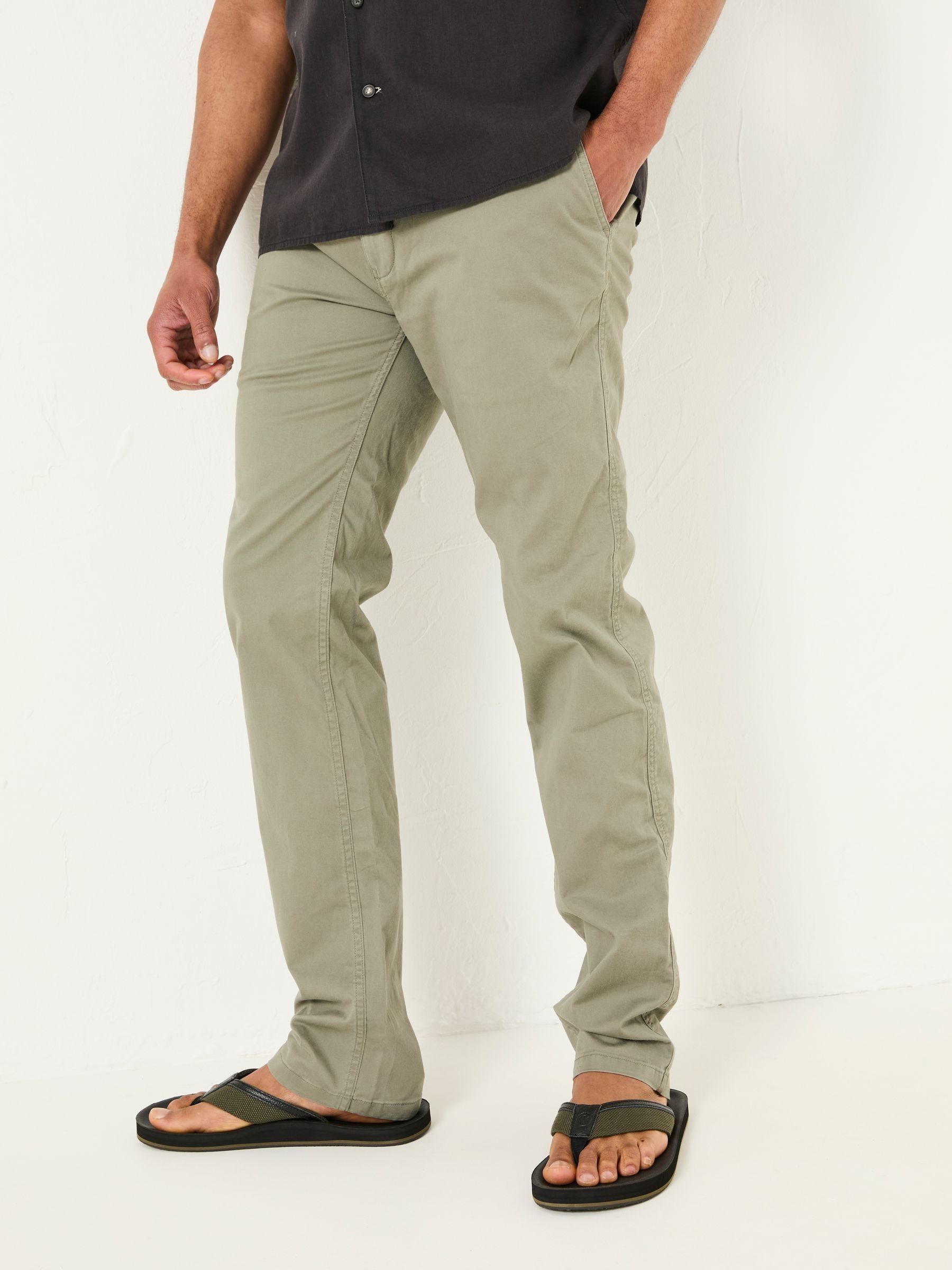 Heyshott Khaki Green Slim Chinos - Image 2 of 8
