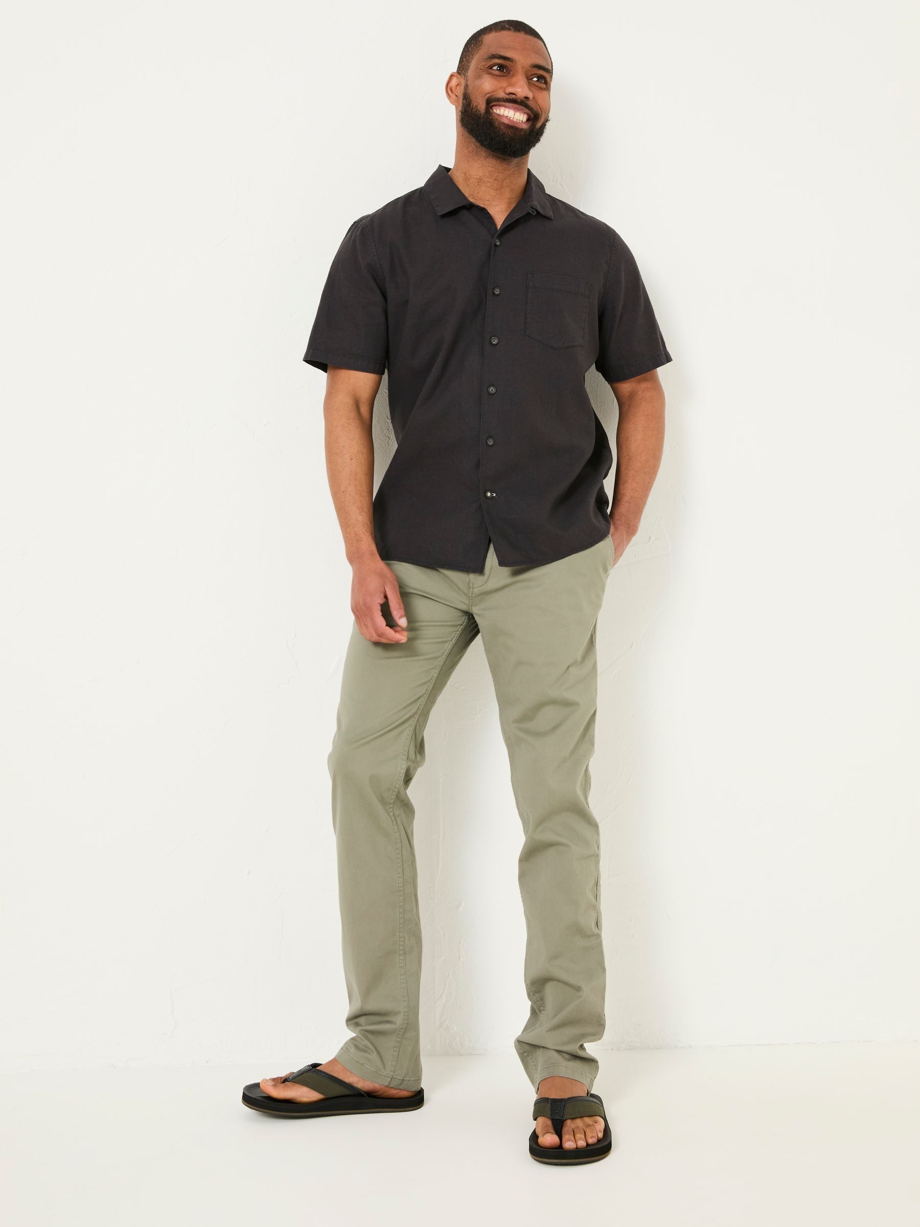 Heyshott Khaki Green Slim Chinos - Image 4 of 8