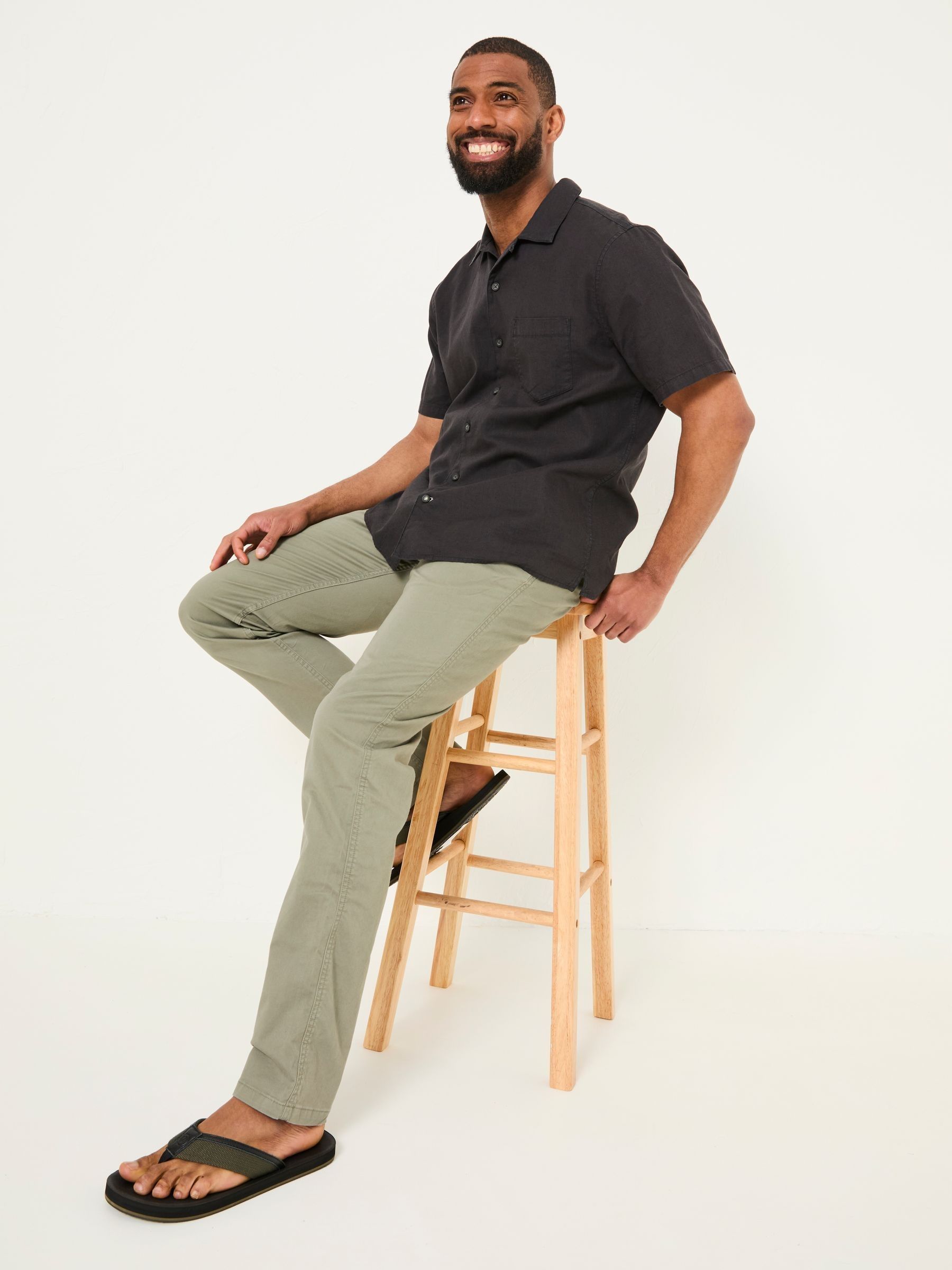 Heyshott Khaki Green Slim Chinos - Image 5 of 8