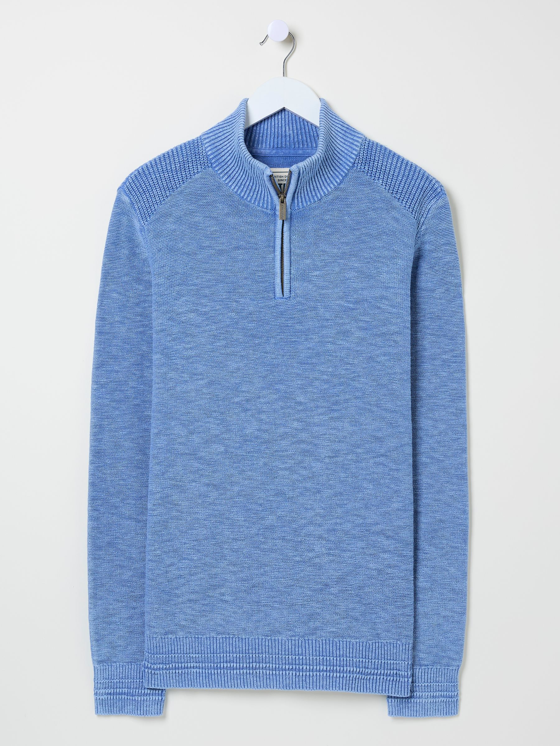 Light Blue Berwick Laundered Half Neck Jumper - Image 9 of 9