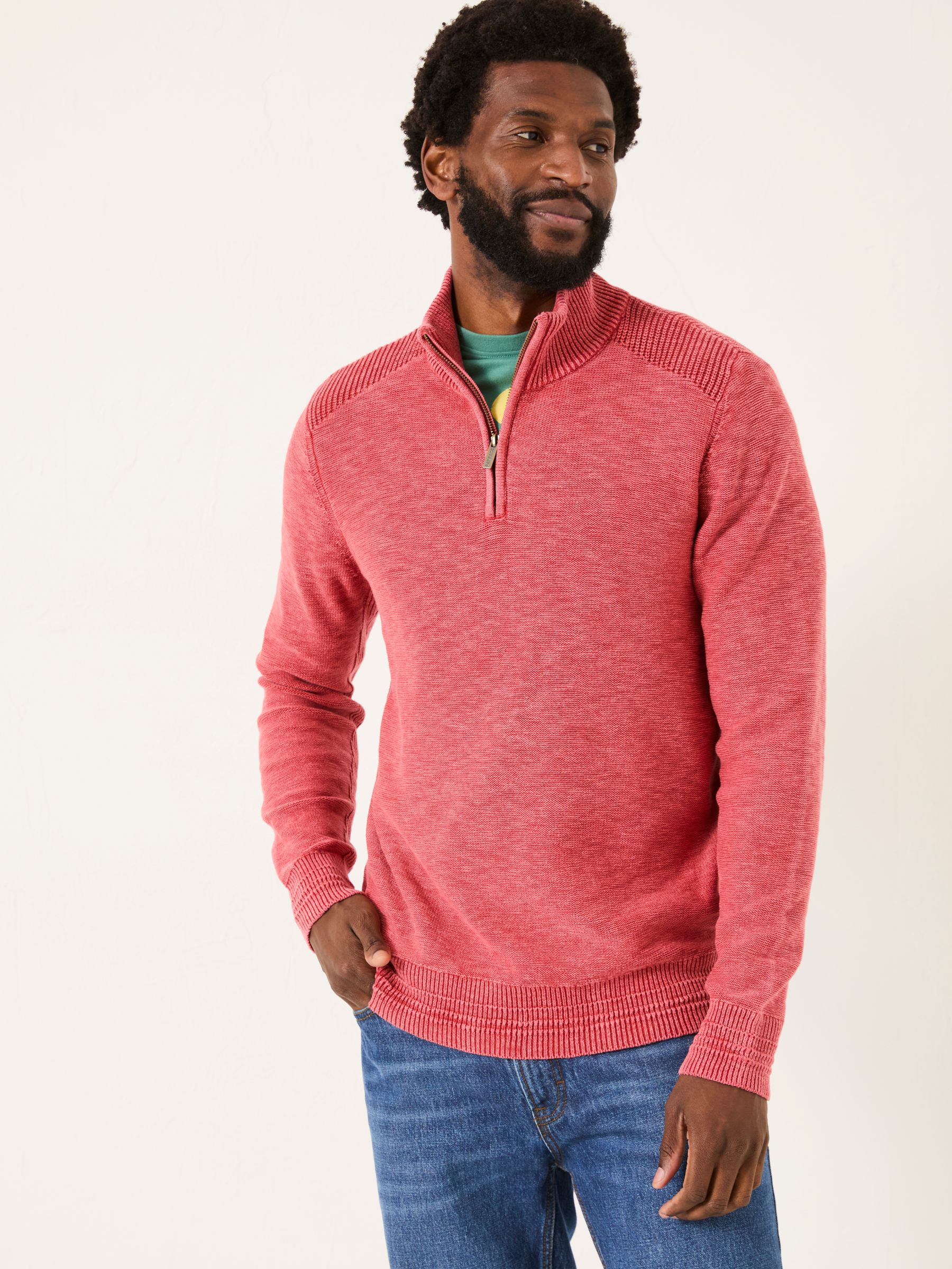 Washed Red Berwick Laundered Half Neck Jumper - Image 1 of 6