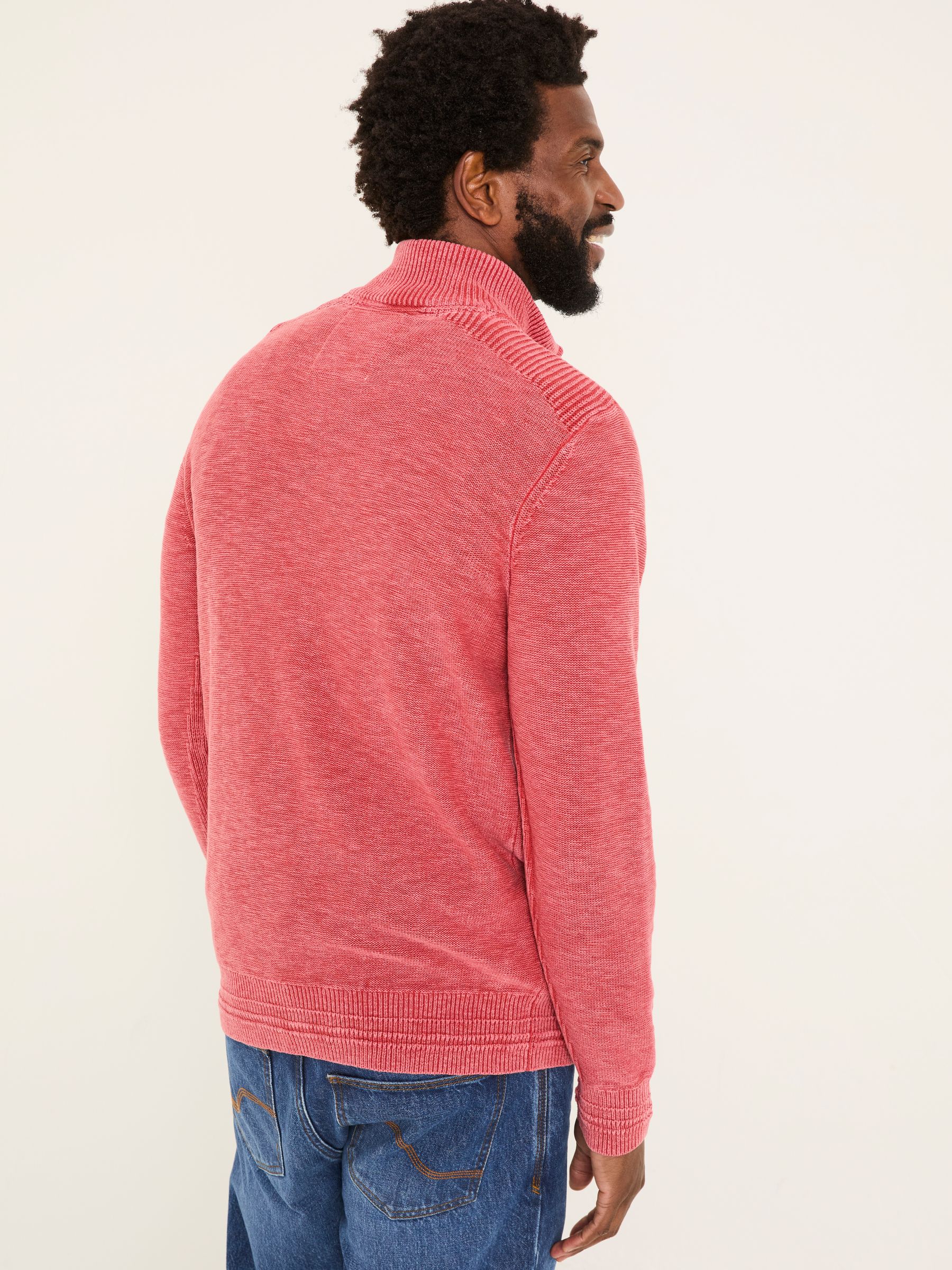 Washed Red Berwick Laundered Half Neck Jumper - Image 2 of 6