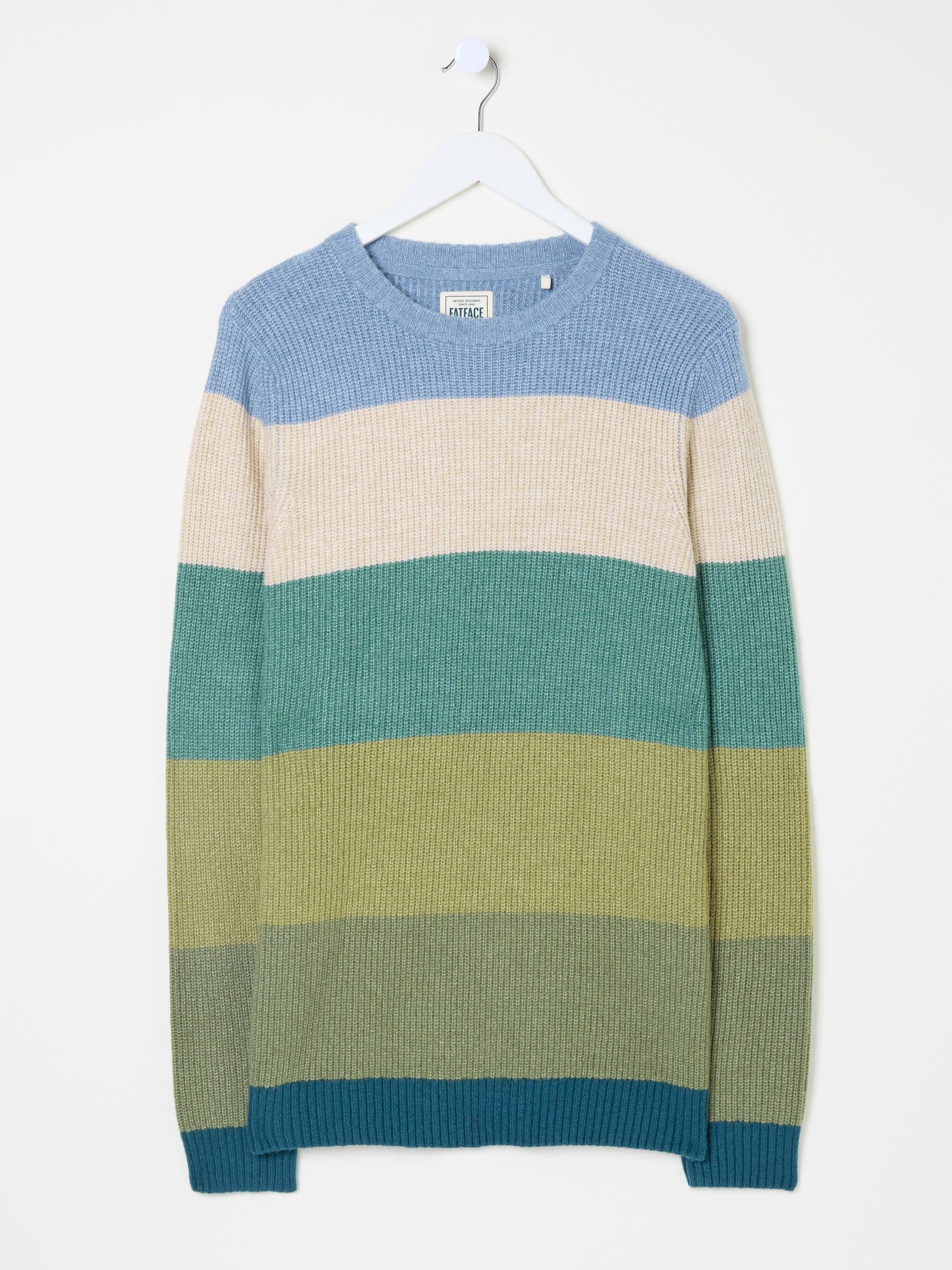 Hinton Green Stripe Crew Neck Jumper - Image 8 of 8