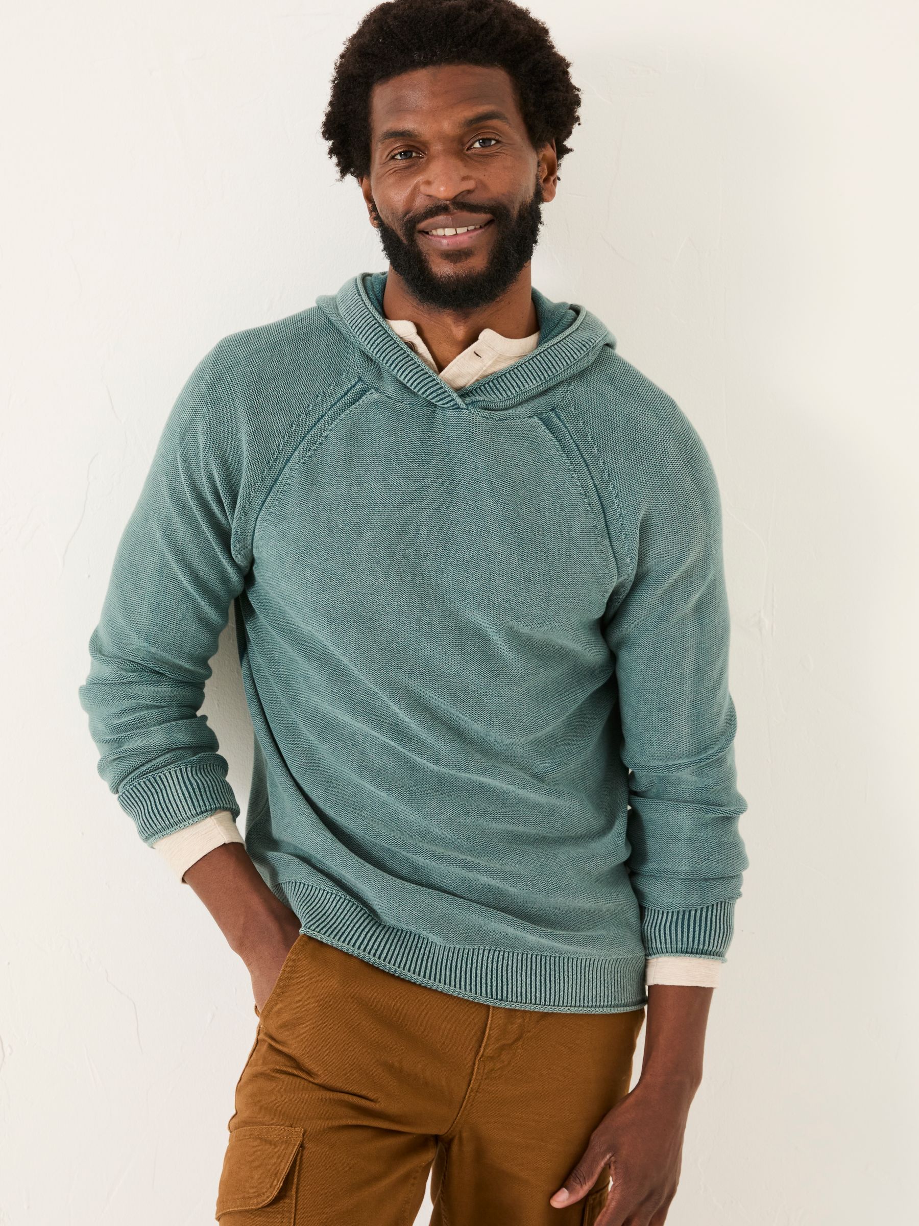 Sage Green Berwick 100% Cotton Laundered Hoodie - Image 1 of 5