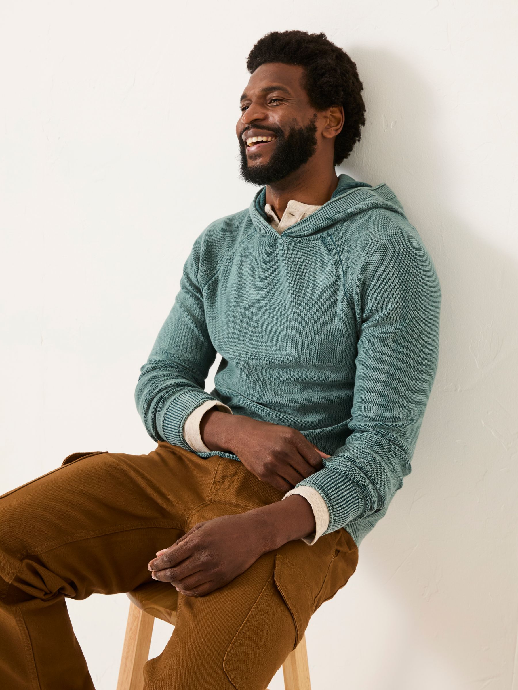 Sage Green Berwick 100% Cotton Laundered Hoodie - Image 3 of 5